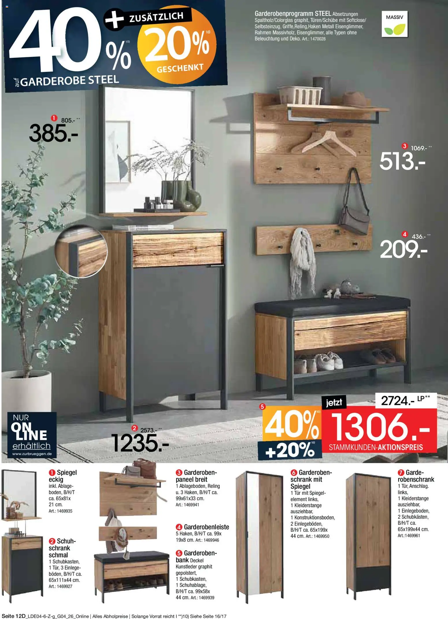 Zurbrüggen Italienische Wochen – gültig ab 11.04.2026 | Seite: 20 | Produkte: Schrank, Spiegel, Tür