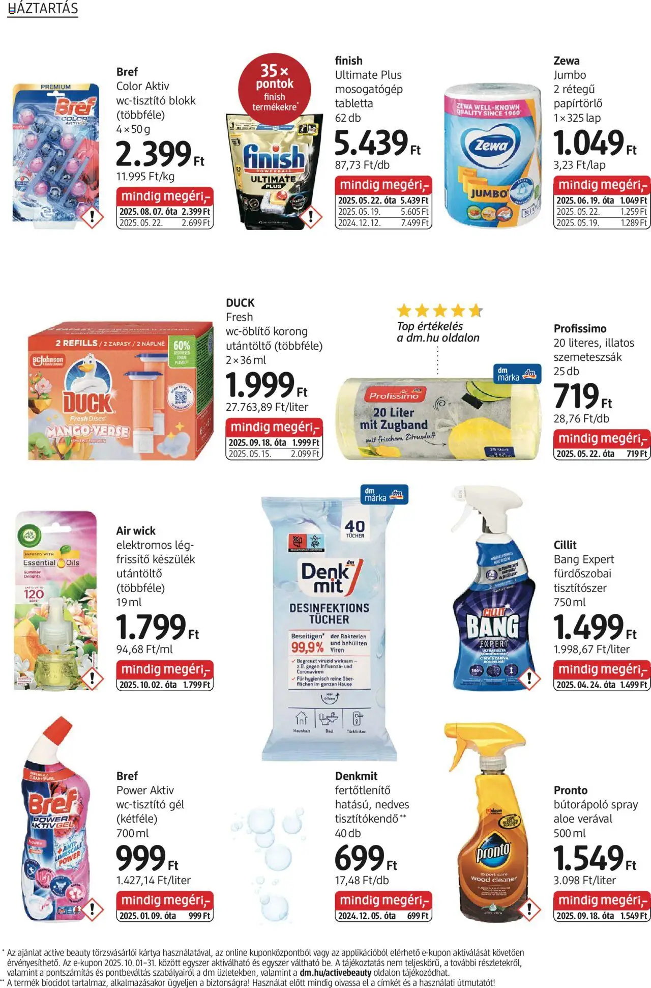 DM Drogerie Markt akciós ujság - amely érvényes a következő dátumtól: 02.10.2025 | Oldal: 22 | Termékek: Légfrissítő, Tisztítókendő, Mosogatógép tabletta, Mangó