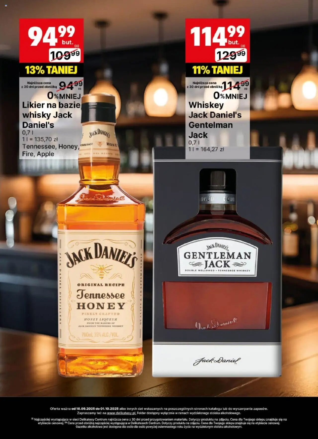 Delikatesy Centrum Gazetka - DeliBarek od 18.09.2025 | Strona: 16 | Produkty: Gentleman Jack, Delikatesy, Jack Daniel's, Whisky