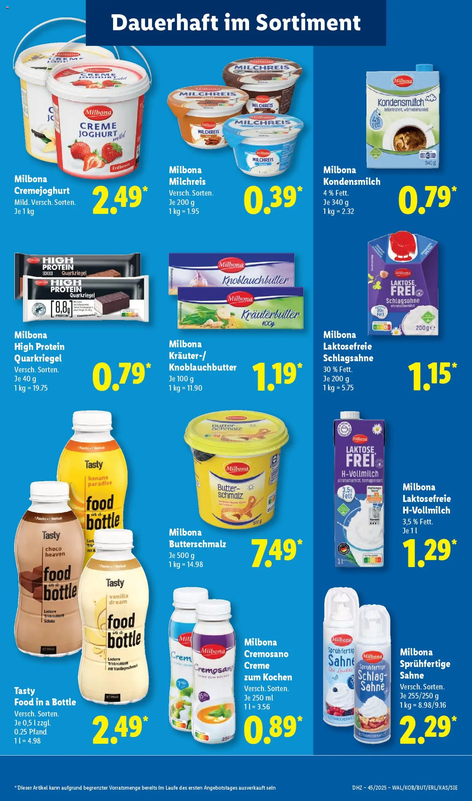 Lidl Prospekt Hilders – gültig ab 03.11.2025 | Seite: 11 | Produkte: Schlagsahne, Butter, Joghurt, Sahne