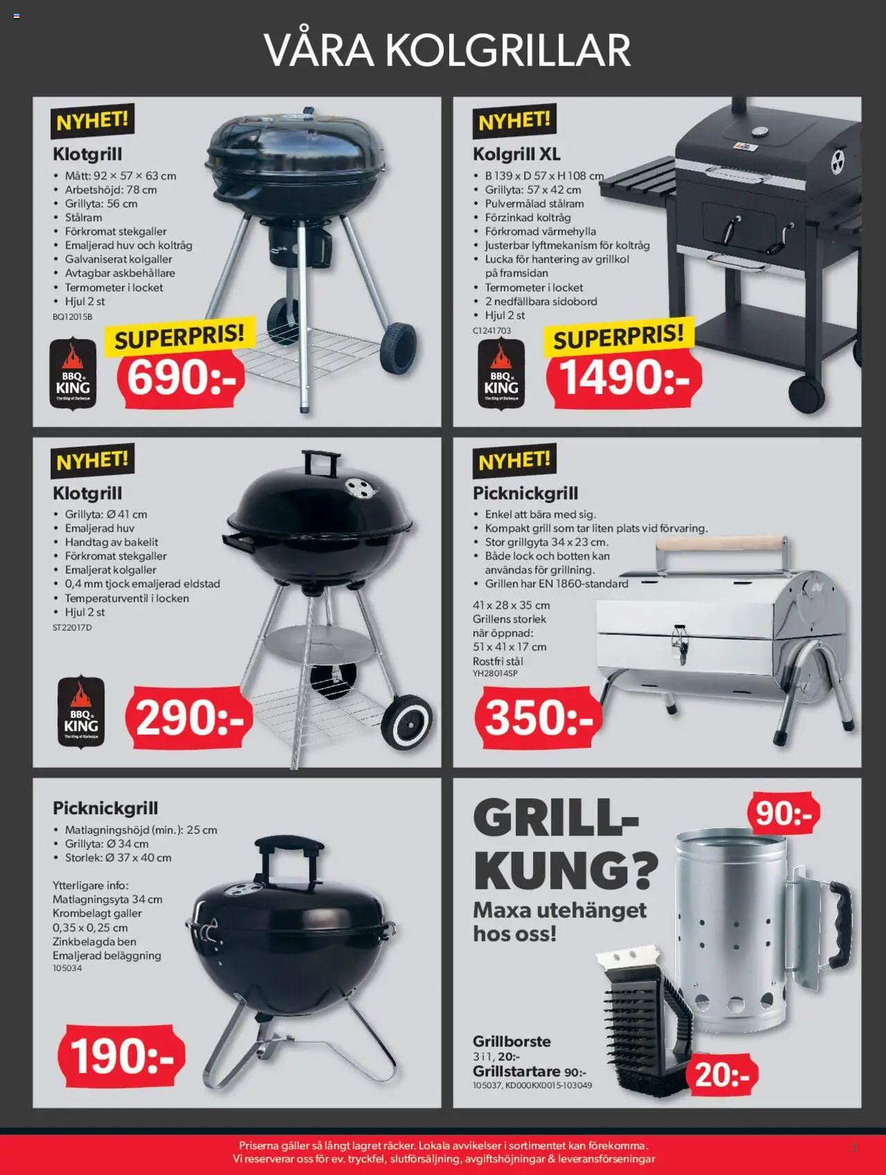 Dollar Store reklamblad aktuell från 07.04.2025 | Sida: 3 | Produkter: Termometer, Grillkol, Galler, Eldstad