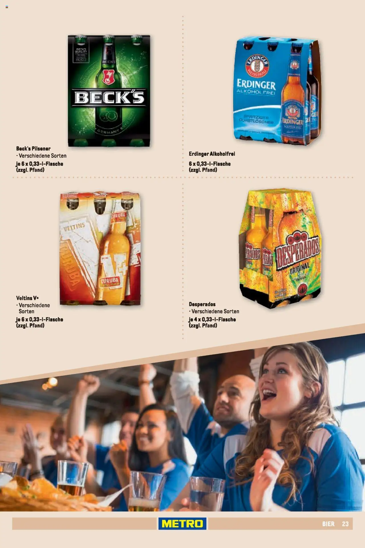 Metro Sortimentskatalog Vereine & Feste – gültig ab 01.06.2024 | Seite: 23 | Produkte: Bier