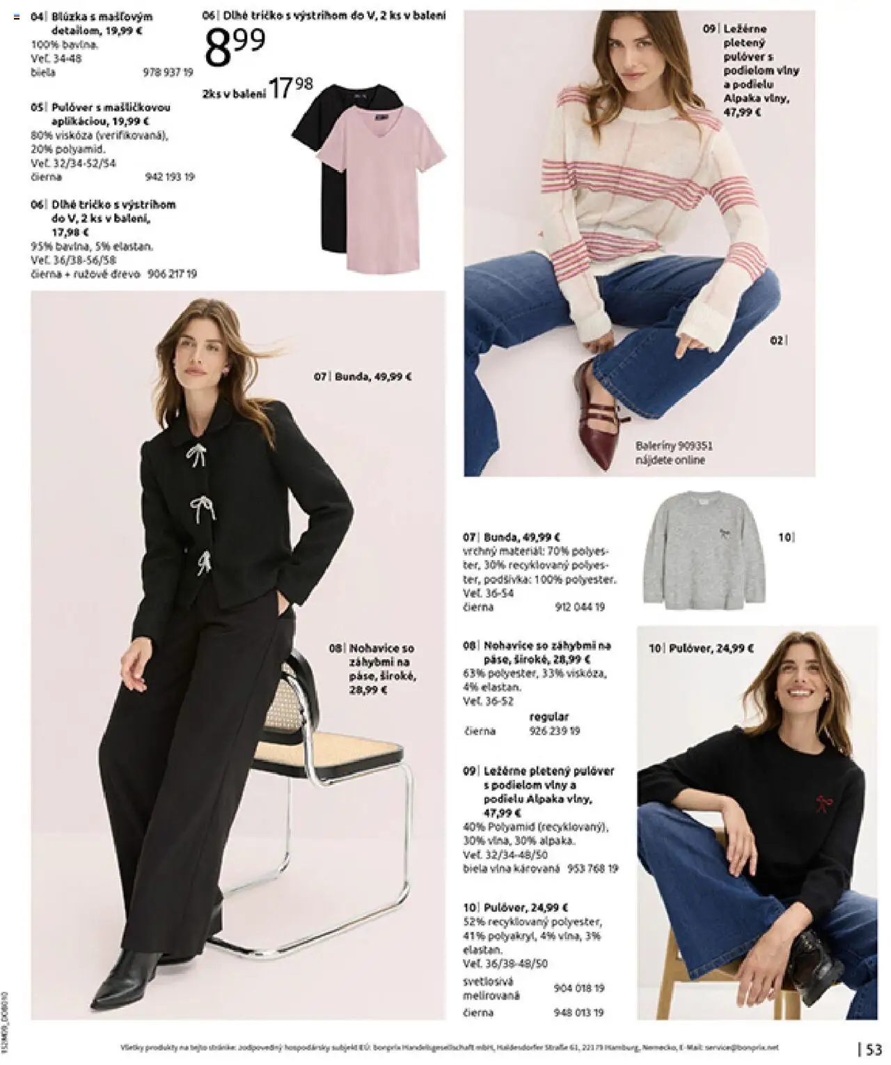 Nové Bonprix akcie – leták je platný od 14.10.2025 | Strana: 55 | Produkty: Tričko, Blúzka, Nohavice