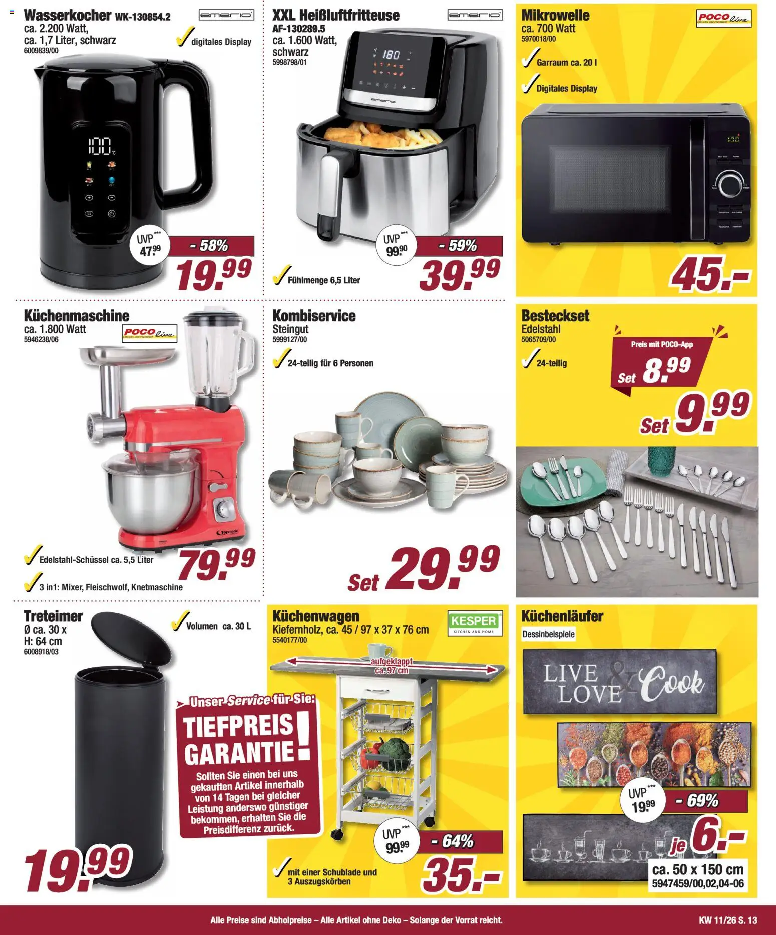 Poco Prospekt 	 – gültig ab 08.03.2026 | Seite: 13 | Produkte: Mikrowelle, Wasserkocher, Heißluftfritteuse