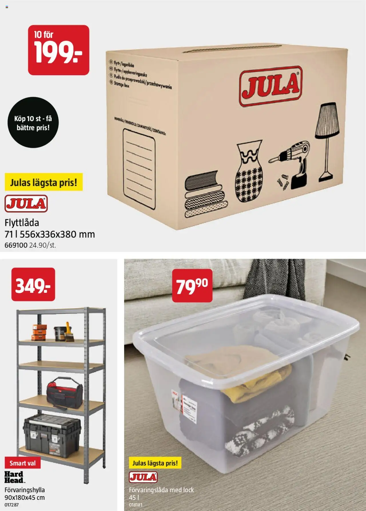 Jula reklamblad aktuell från 18.09.2025 | Sida: 8 | Produkter: Flyttlåda