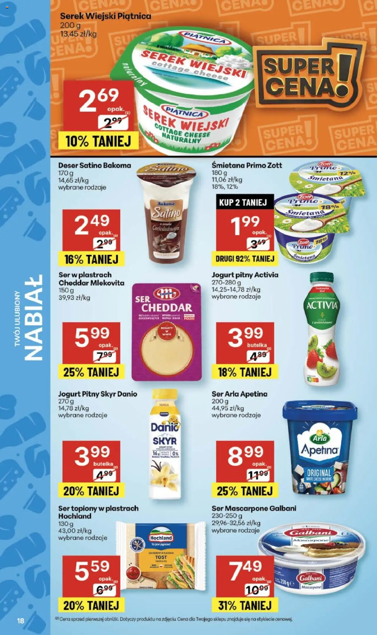 Delikatesy Centrum Gazetka od 23.10.2025 | Strona: 18 | Produkty: Serek, Mascarpone, Śmietana, Skyr