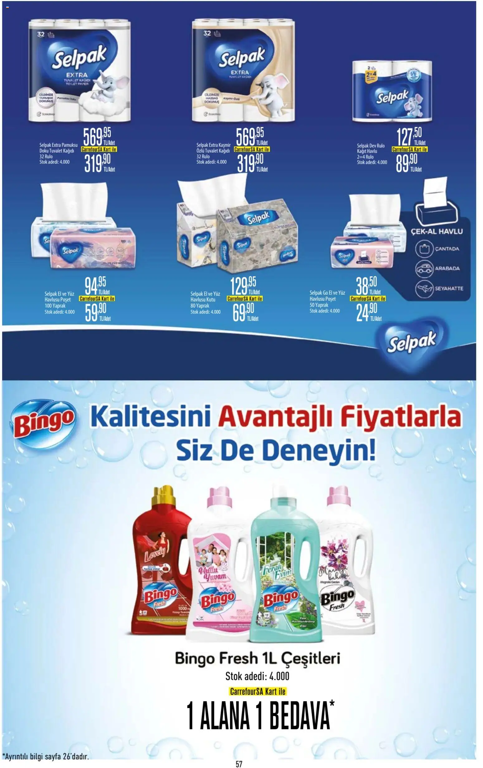 CarrefourSA Katalog - 09.03.2026 tarihinden itibaren geçerlidir | Sayfa: 57 | Ürünler: Kutu, Tuvalet, Kağıt havlu, Tuvalet kağıdı