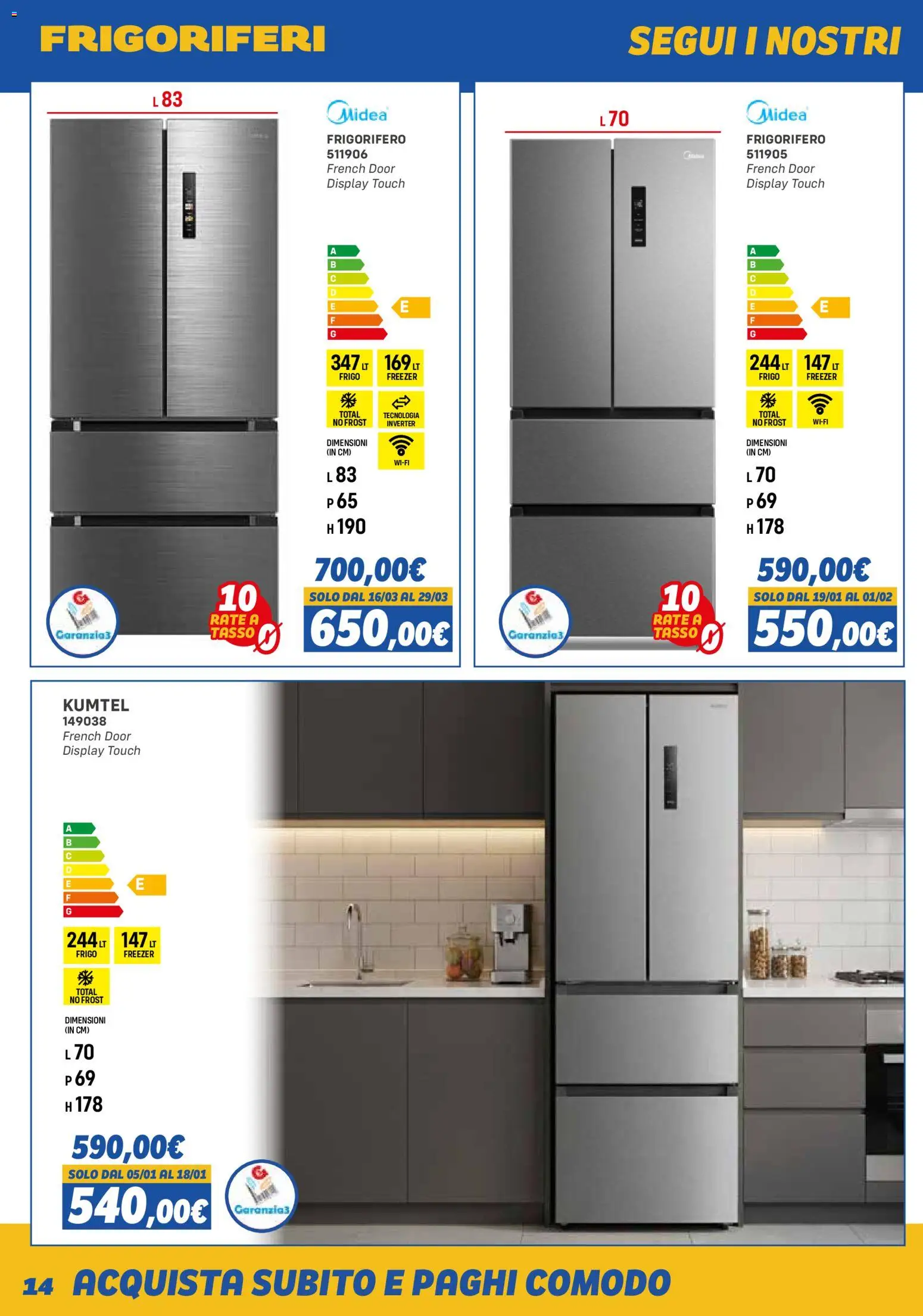 Volantino Orizzonte del 01.11.2025 | Pagina: 14 | Prodotti: Freezer, Frigorifero