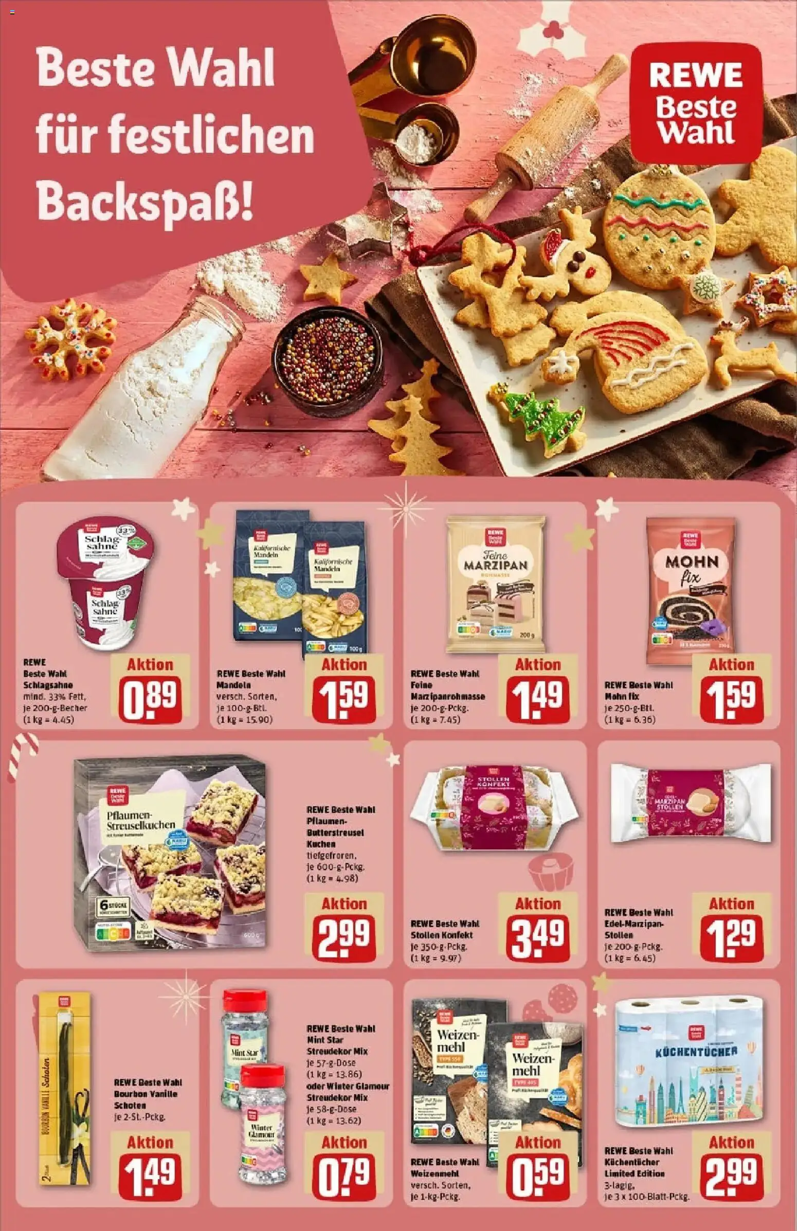 Rewe prospekt Brieselang	 – gültig ab 23.11.2025 | Seite: 24 | Produkte: Mehl, Mandeln, Kuchen, Sahne