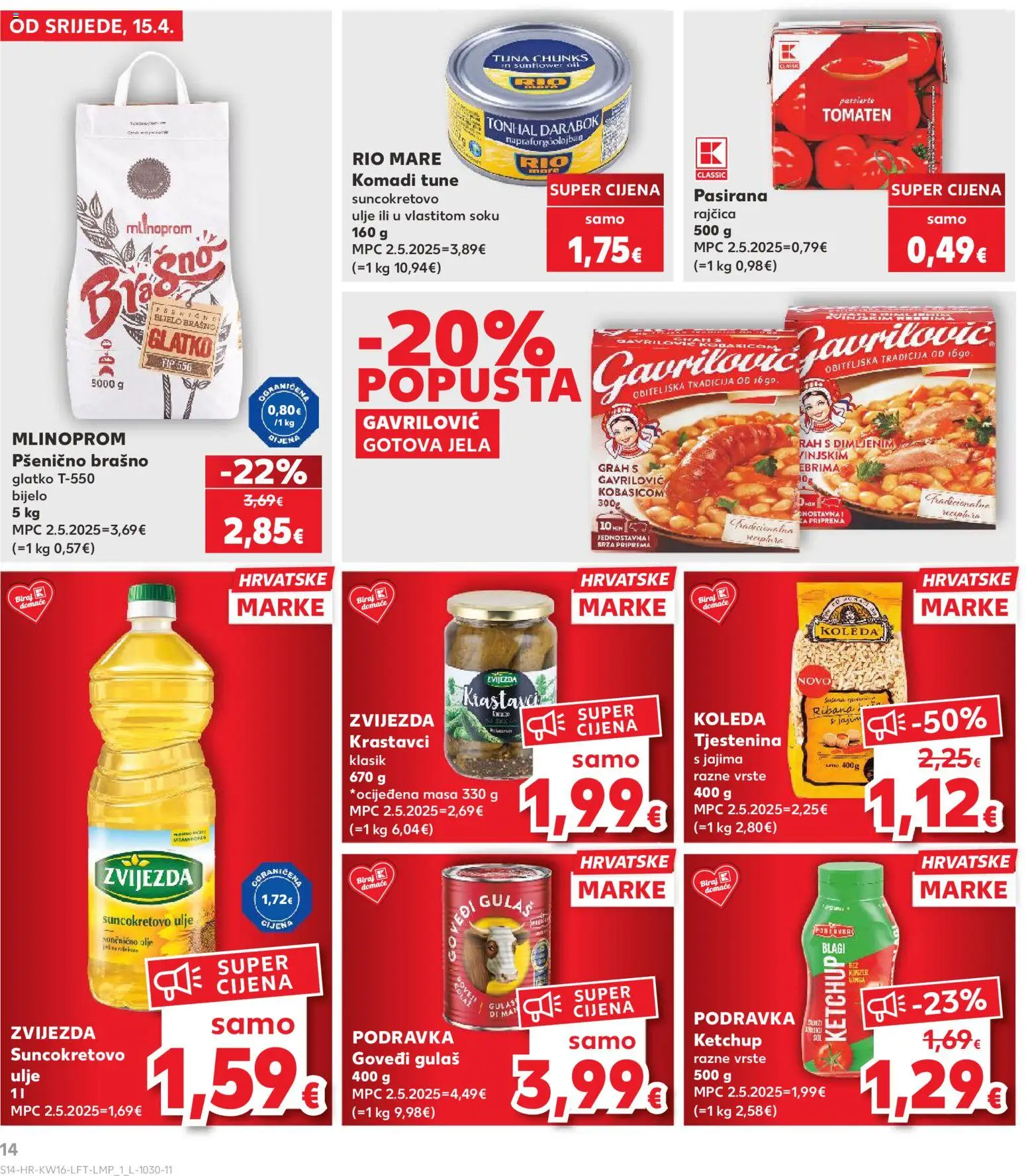 Kaufland katalog | vrijedi od 15.04.2026 | Stranica: 14 | Proizvodi: Rio Mare, Ulje, Krastavci, Pasta