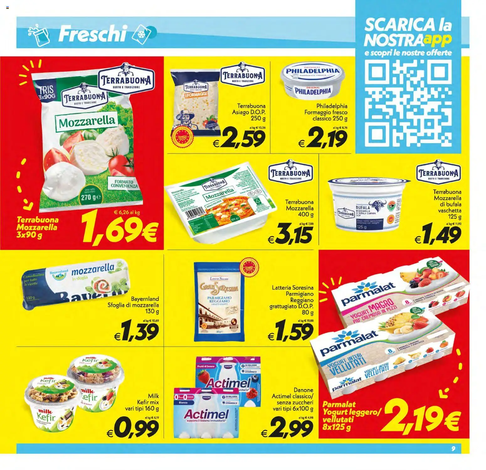 Volantino SuperConveniente del 13.01.2026 | Pagina: 9 | Prodotti: Yogurt, Pizza, Formaggio, Parmigiano