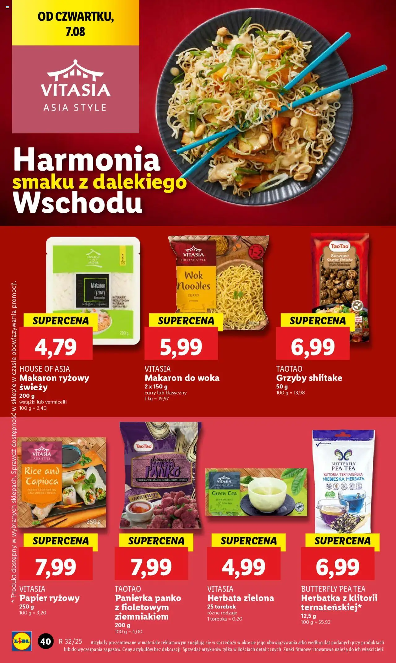 Lidl Gazetka od 07.08.2025 | Strona: 48 | Produkty: Curry, Makaron ryżowy, Panierka panko, Herbata