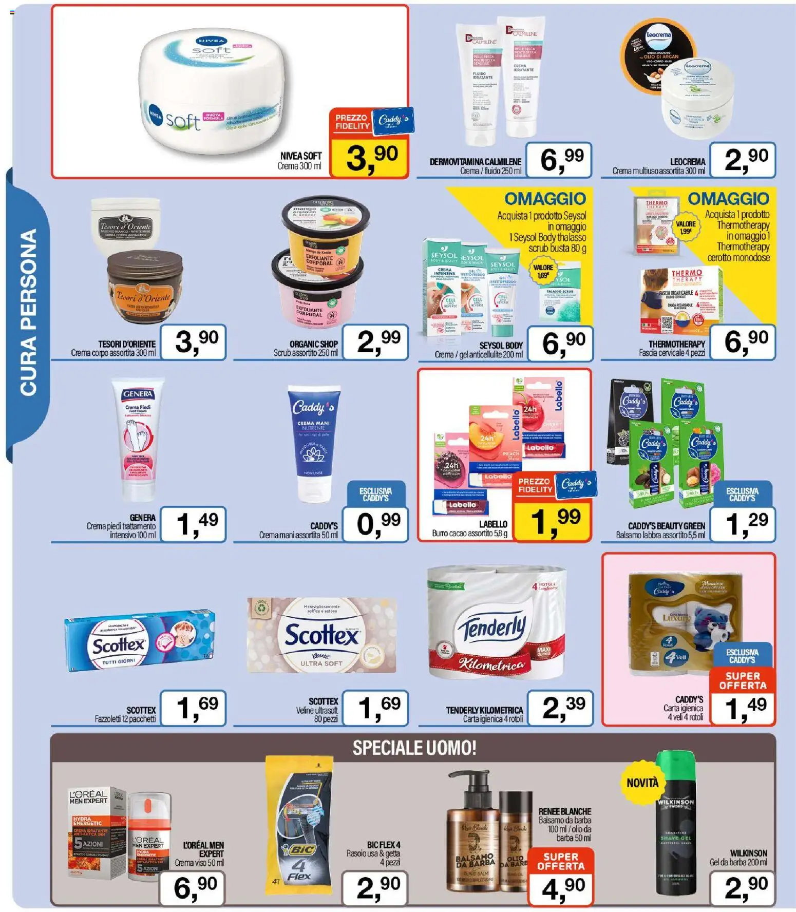 Volantino Caddy's del 23.10.2025 | Pagina: 4 | Prodotti: Carta igienica, Crema piedi, Burro, Cacao