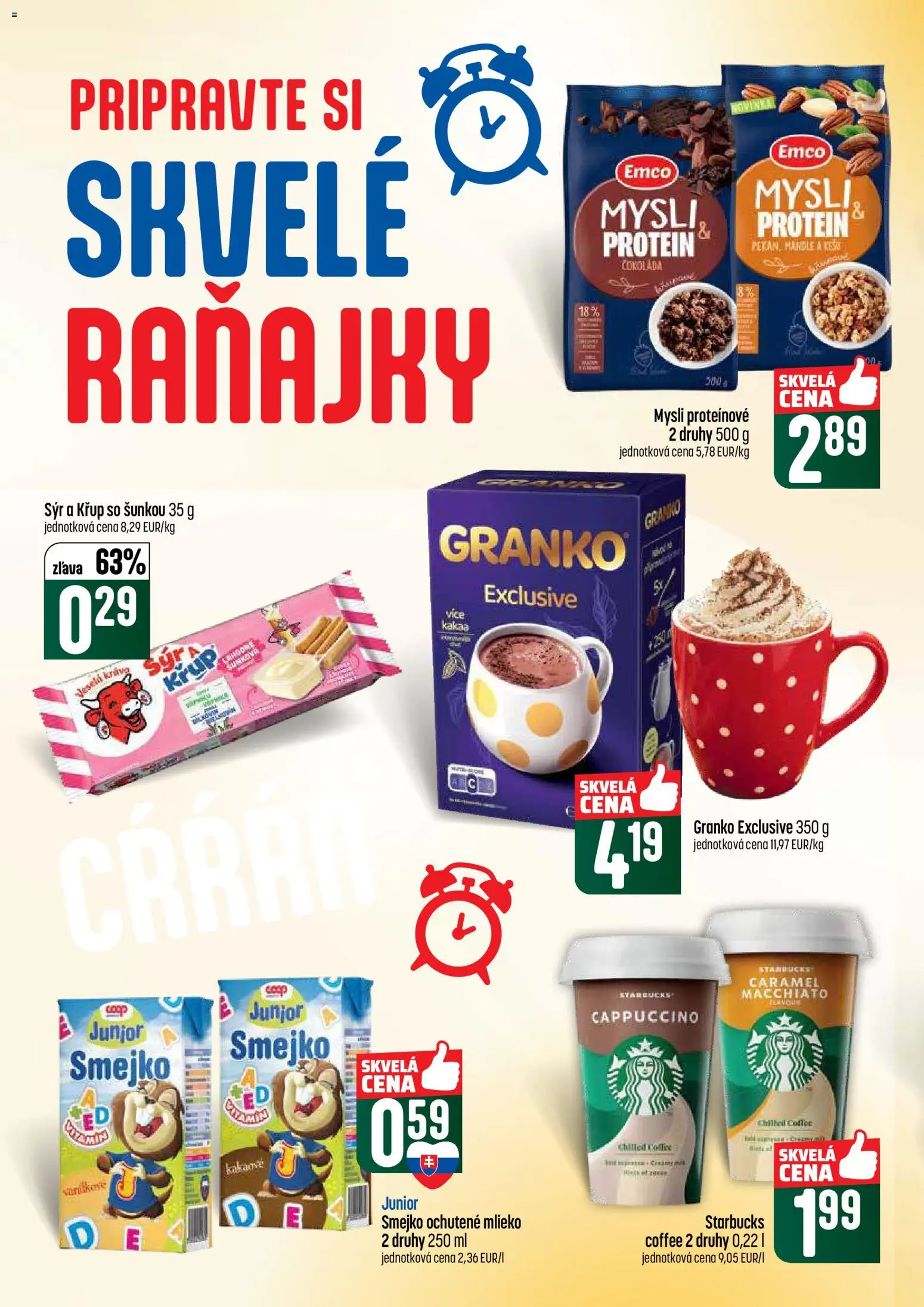 Nové COOP Jednota akcie – leták je platný od 16.04.2026 | Strana: 18 | Produkty: Mlieko, Syr, Protein, Čokoláda