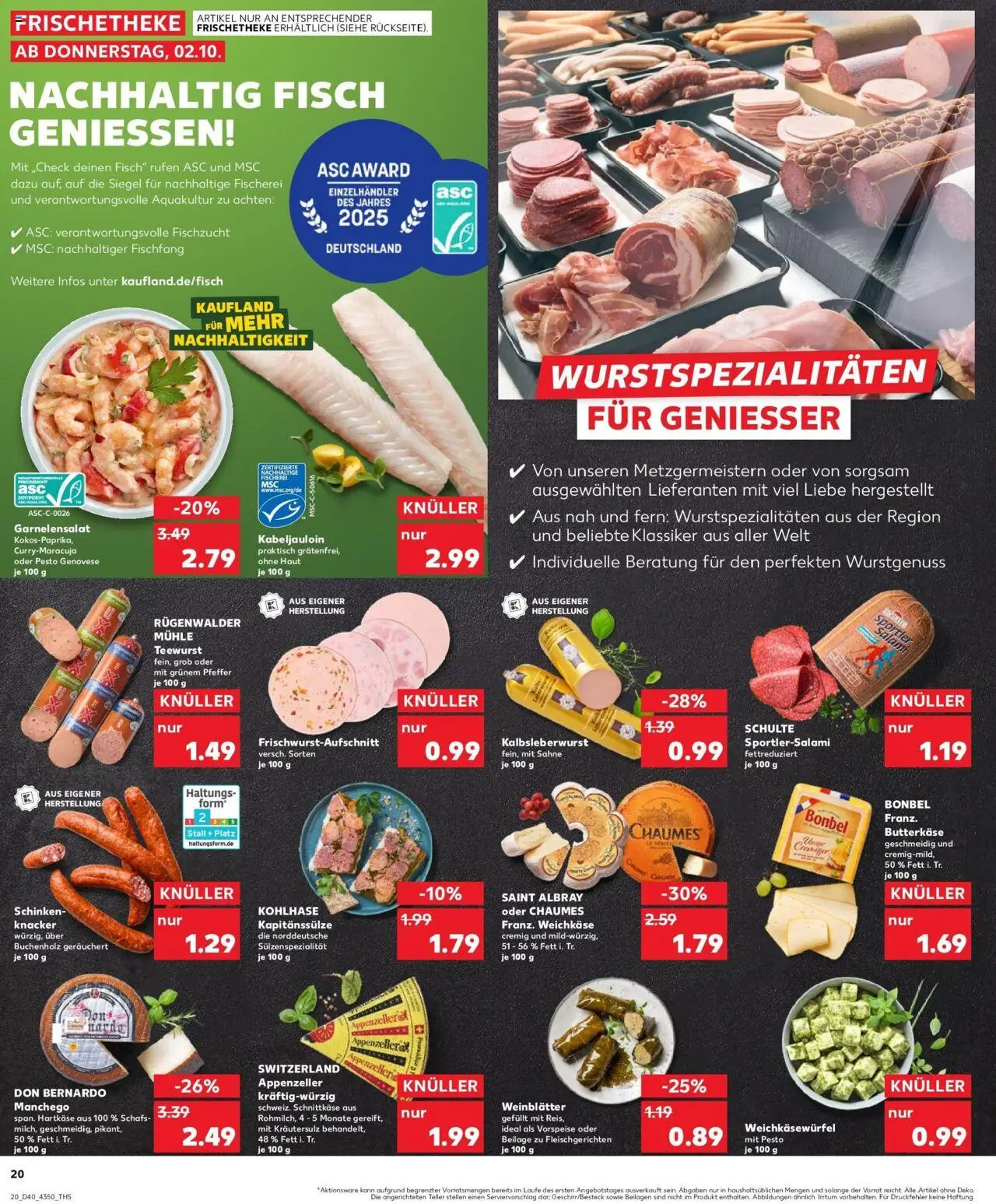 Kaufland prospekt Berlin	 – gültig ab 05.10.2025 | Seite: 20 | Produkte: Mühle, Salami, Schinken, Sahne