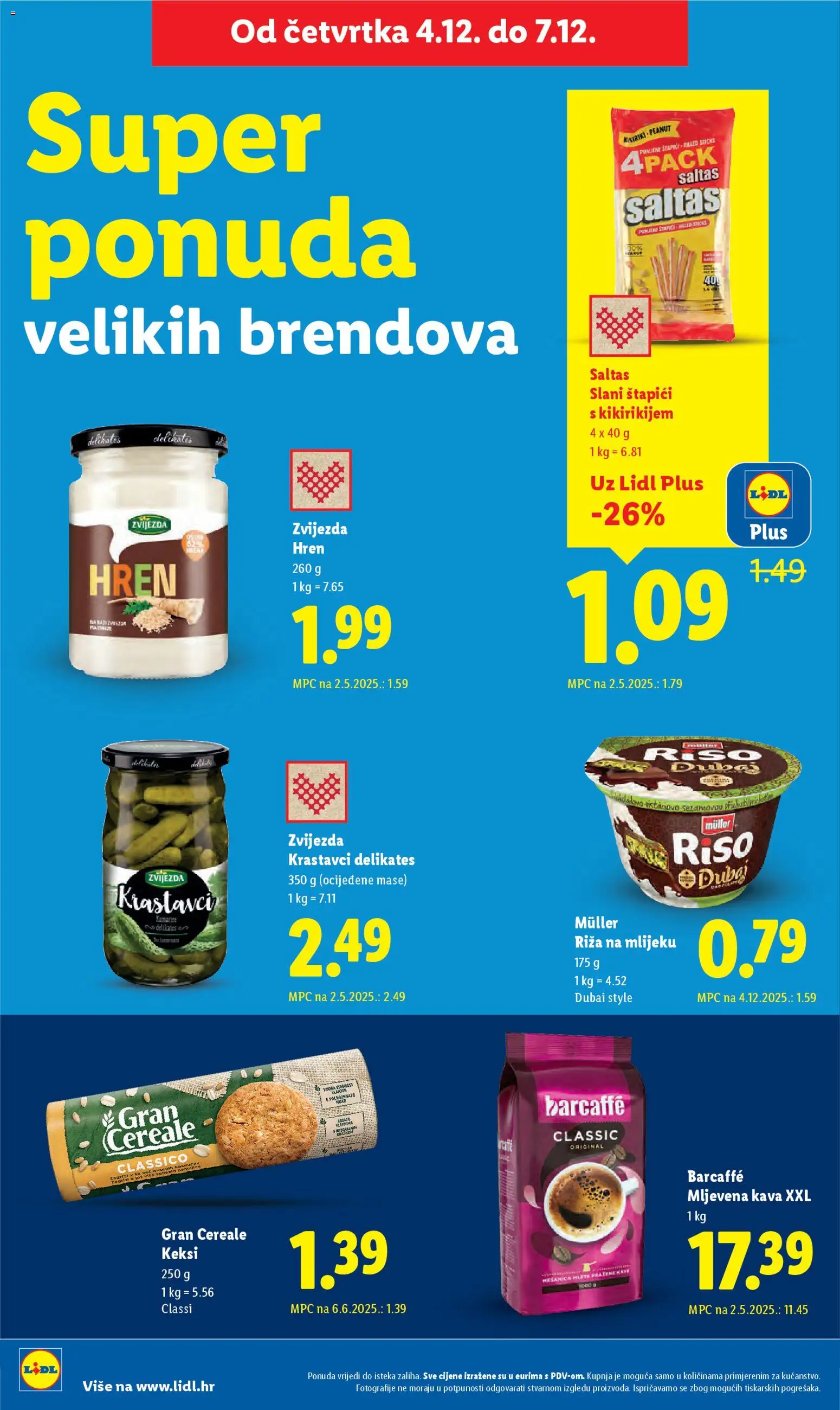 Lidl katalog | vrijedi od 01.12.2025 | Stranica: 74 | Proizvodi: Mljevena kava, Keksi, Riža, Barcaffe