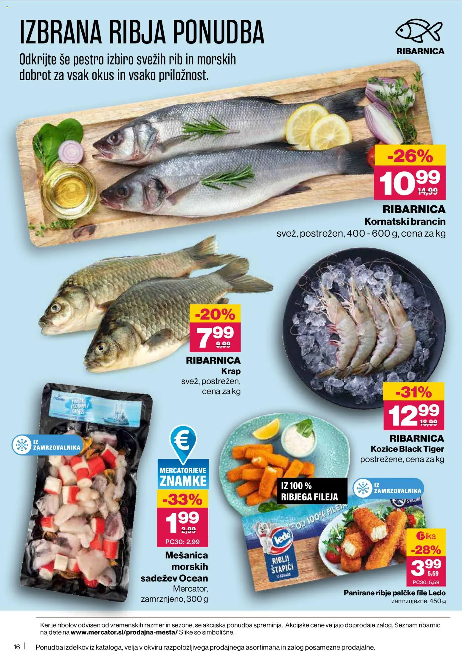 Novi Mercator katalog ponudbe – veljaven od 09.04.2026 | Stran: 16 | Izdelki: Kozice