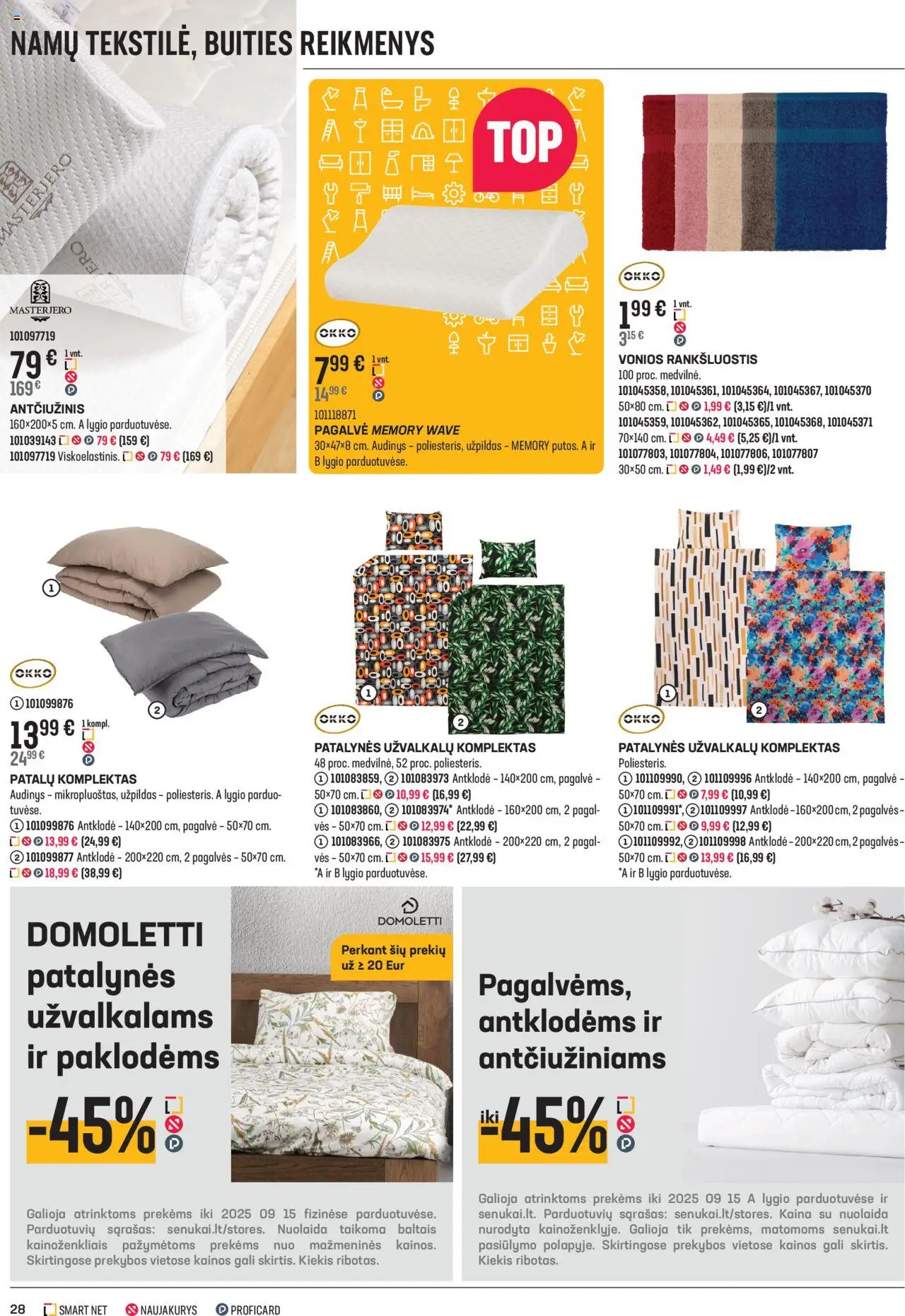 Senukai - Leidinys - Visada išsirinksi│galioja nuo 20.08.2025 | Puslapis: 28 | Prekių: Rankšluostis, Pagalvė, Antklodė