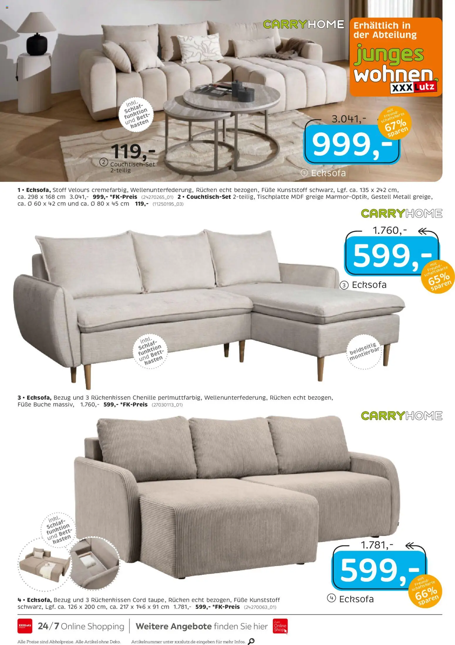 XXXL Lutz Junges Wohnen – gültig ab 26.10.2025 | Seite: 10 | Produkte: Ecksofa, Bett