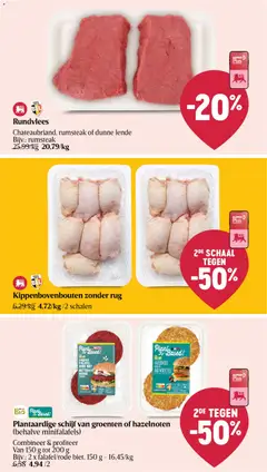 Plantaardige schijf van groenten of hazelnoten, Plantaardige schijf van groenten of hazelnoten (behalve minifalafels). Combineer & profiteer. Van 150 g tot 200 g. Bijv.: 2 x falafel/rode biet, 150 g - Voorbeeld van een folder van Delhaize, geldig van 09.04.2026 | Pagina: 11