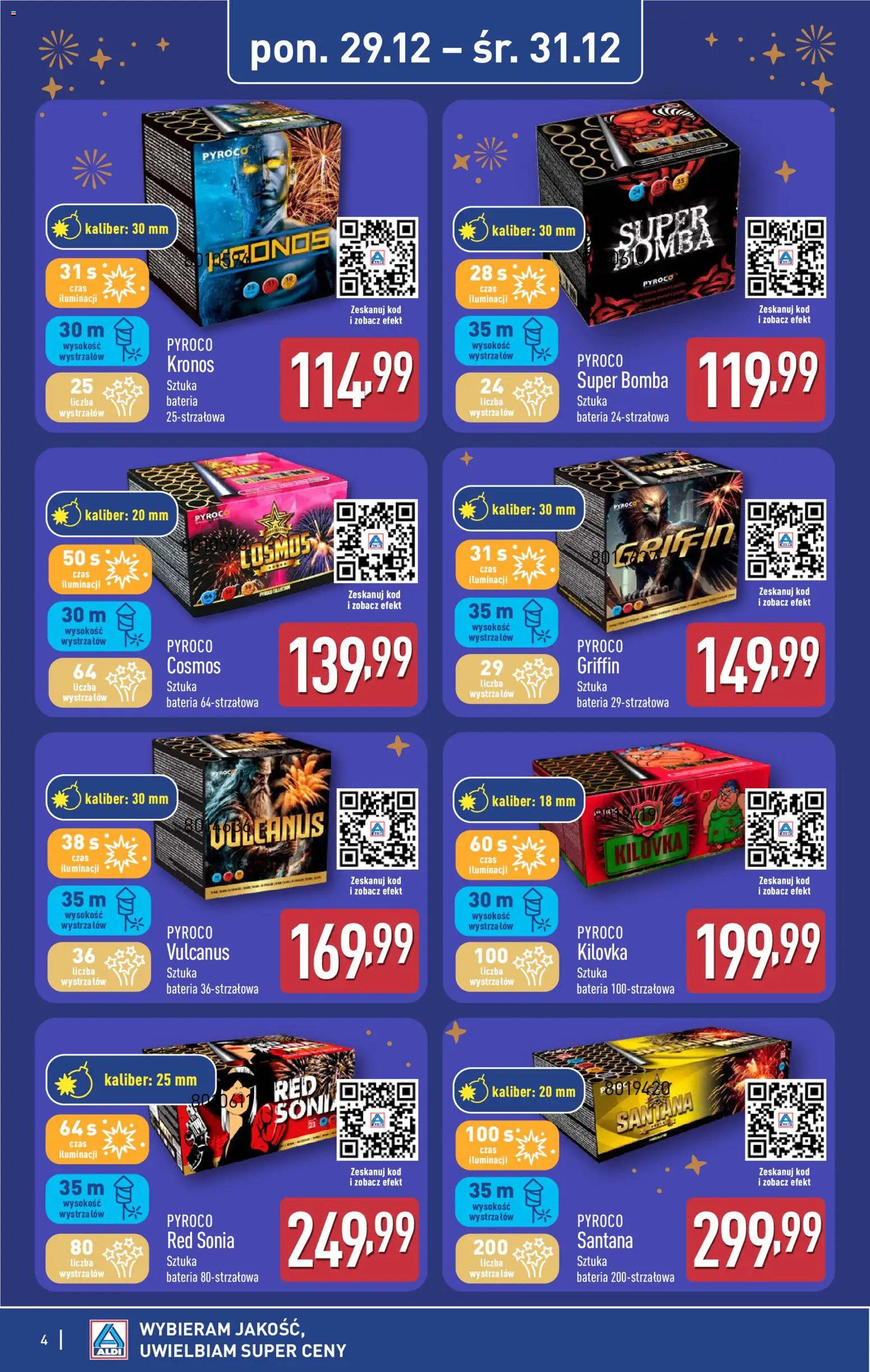 Aldi Gazetka - Fajerwerki od 29.12.2025 | Strona: 4 | Produkty: Bateria