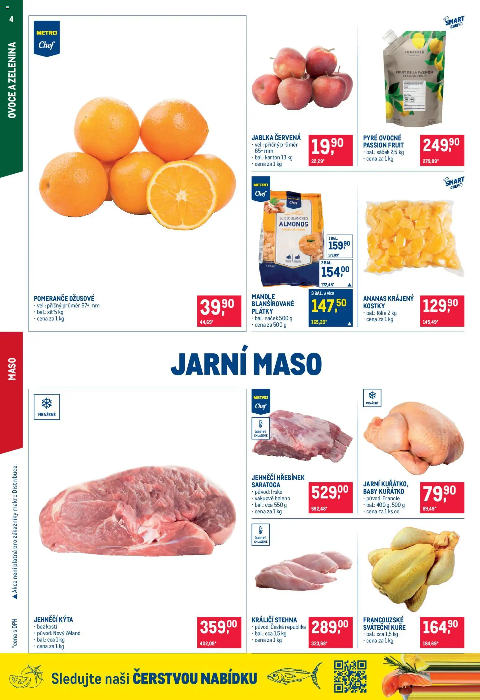 Makro leták - Gastronomie od 25.02.2026 | Strana: 4 | Produkty: Ovoce, Pomeranče, Zelenina, Mandle