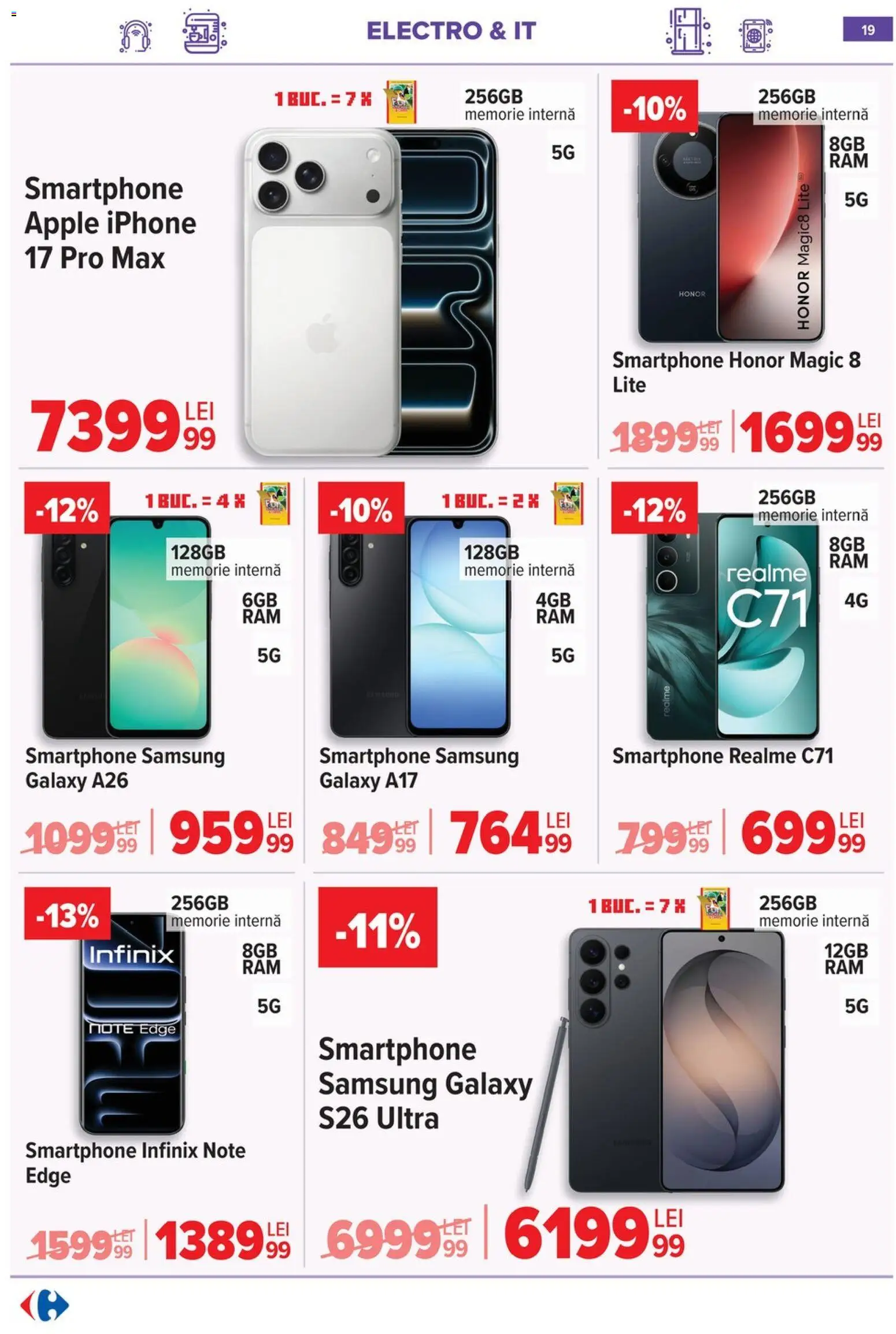 Noul catalog Carrefour – valabil de la 15.04.2026 | Pagină: 21 | Produse: Smartphone, Memorie, Apple