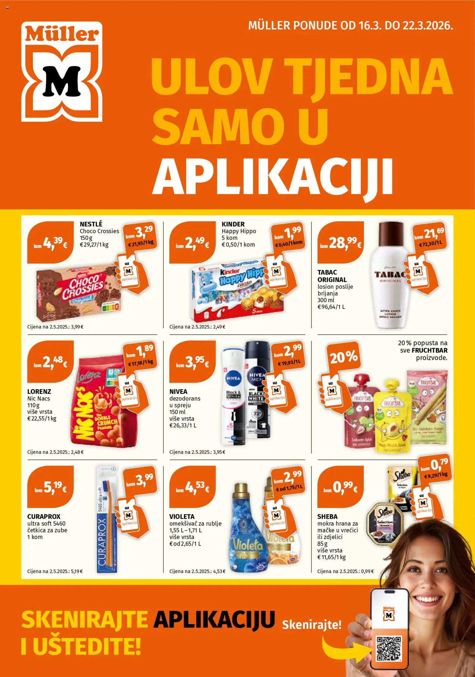 Müller katalog | vrijedi od 16.03.2026 | Stranica: 1 | Proizvodi: Dezodorans, Četkica za zube, Omekšivač, Nivea