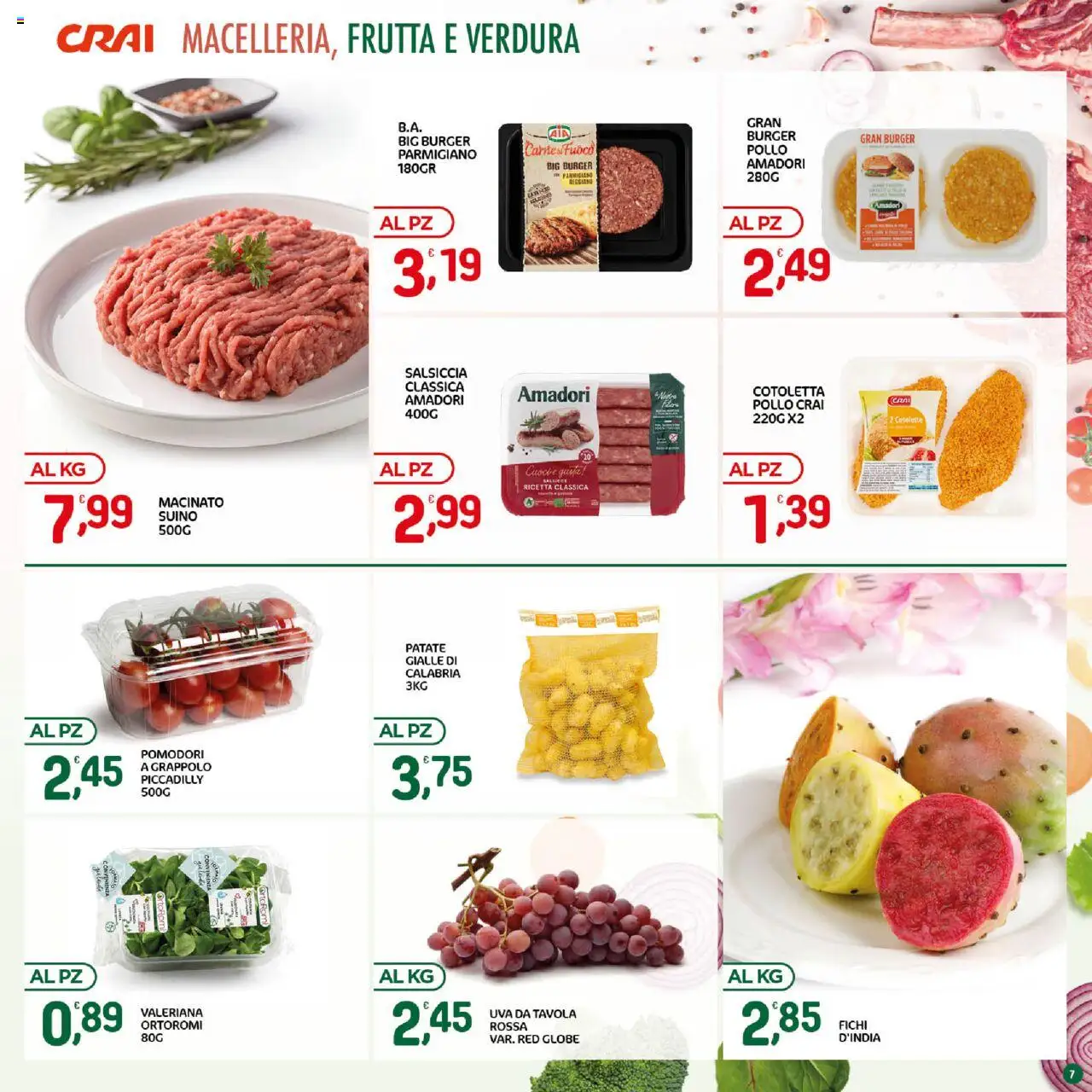 Volantino CRAI del 18.09.2025 | Pagina: 7 | Prodotti: Patate, Suino, Uva, Parmigiano