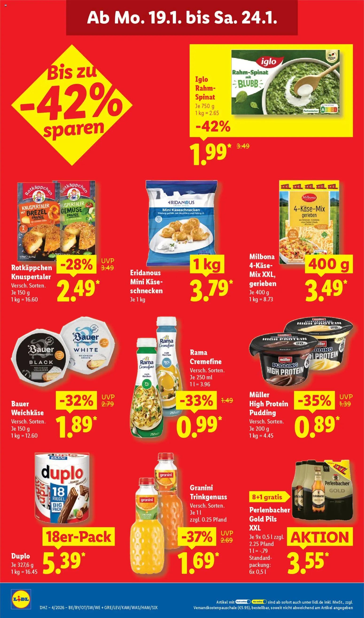 Lidl Prospekt München – gültig ab 19.01.2026 | Seite: 16 | Produkte: Feta, Käse, Pudding, Gemüse