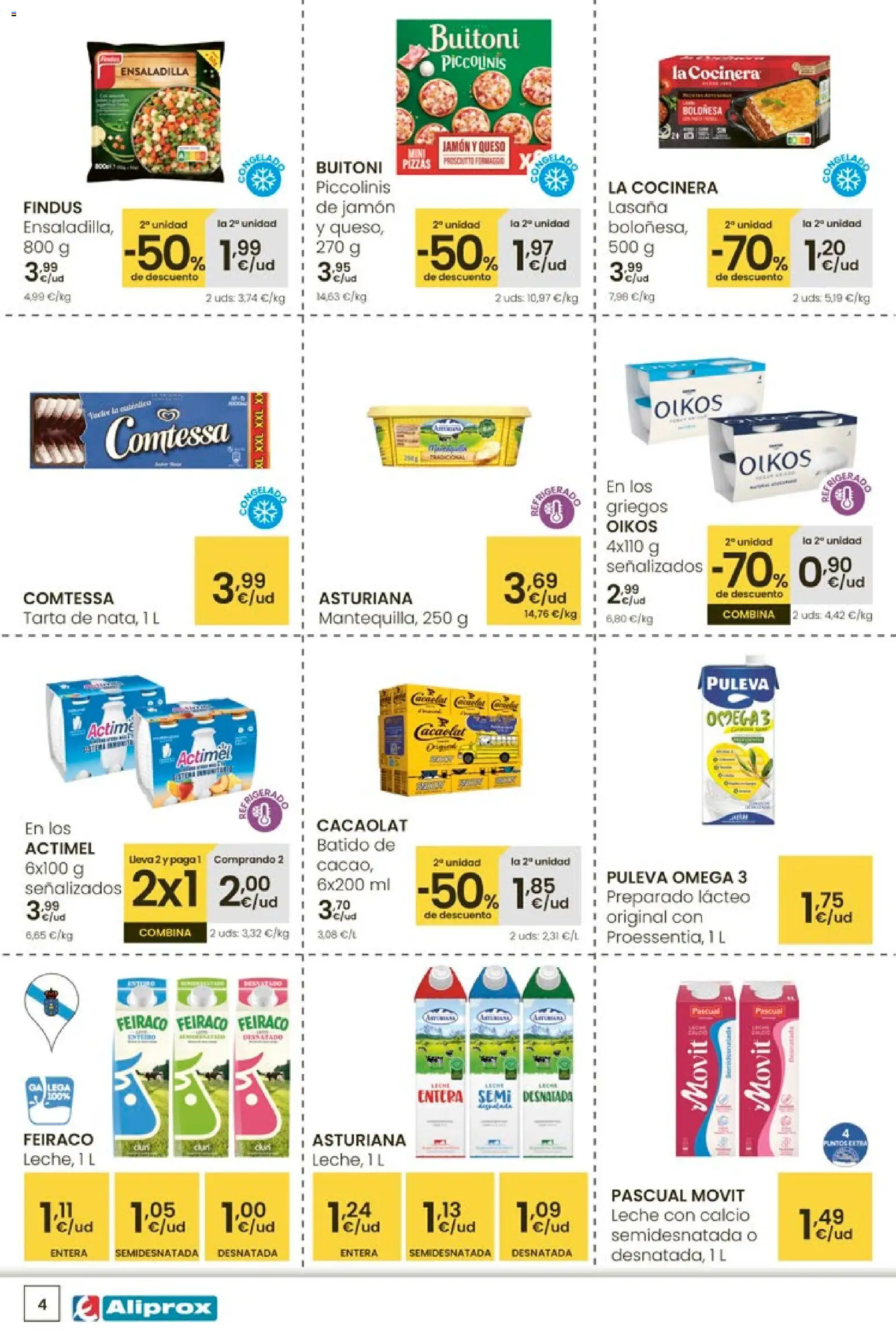 Eroski - Ofertas Aliprox │ válido desde el 05.01.2026 | Página: 4 | Productos: Leche entera, Δοχείο φοντί, Ensaladilla, Jamón