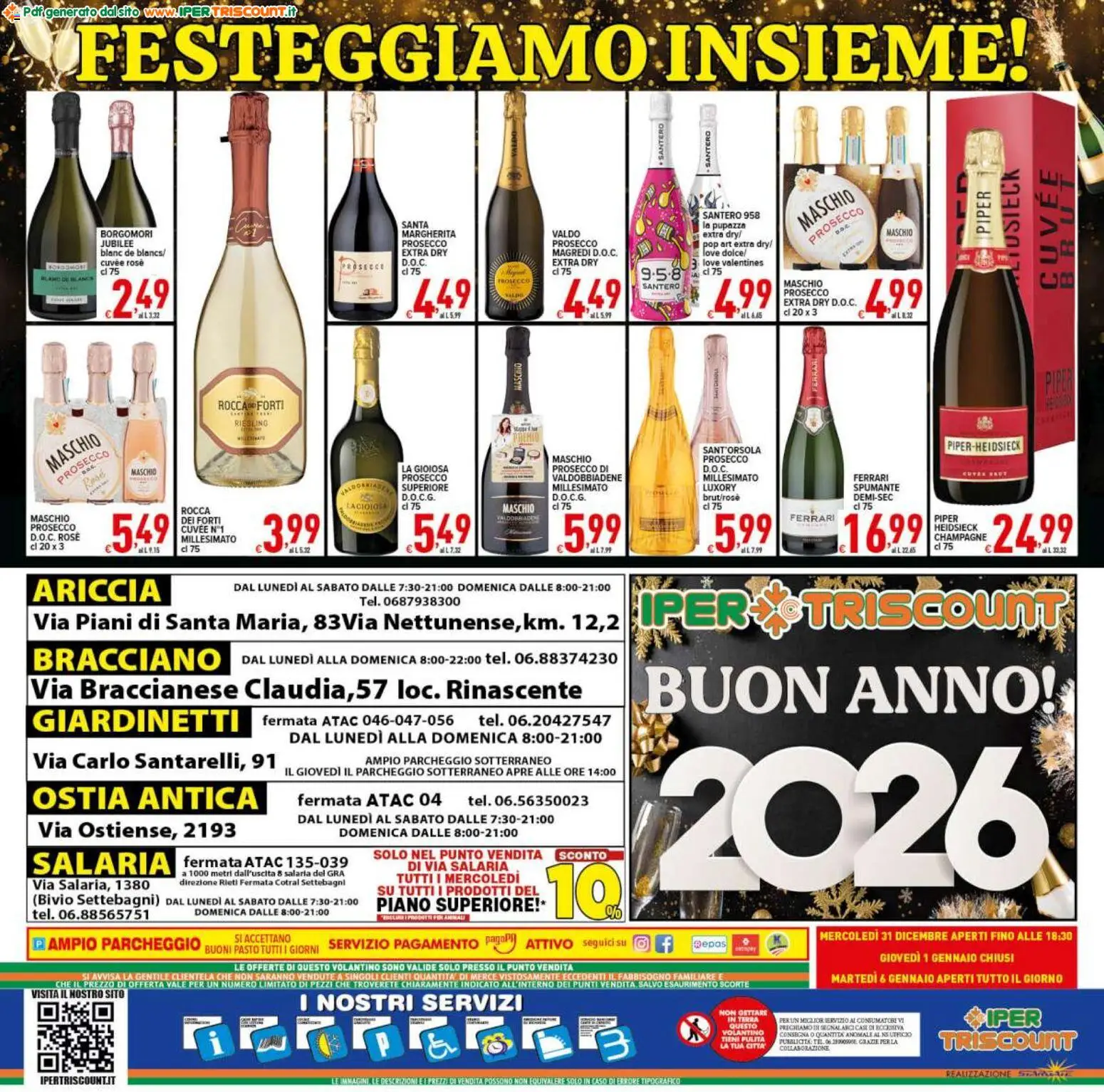 Volantino Ipertriscount del 27.12.2025 | Pagina: 20 | Prodotti: Prosecco, Spumante, Champagne, Terra