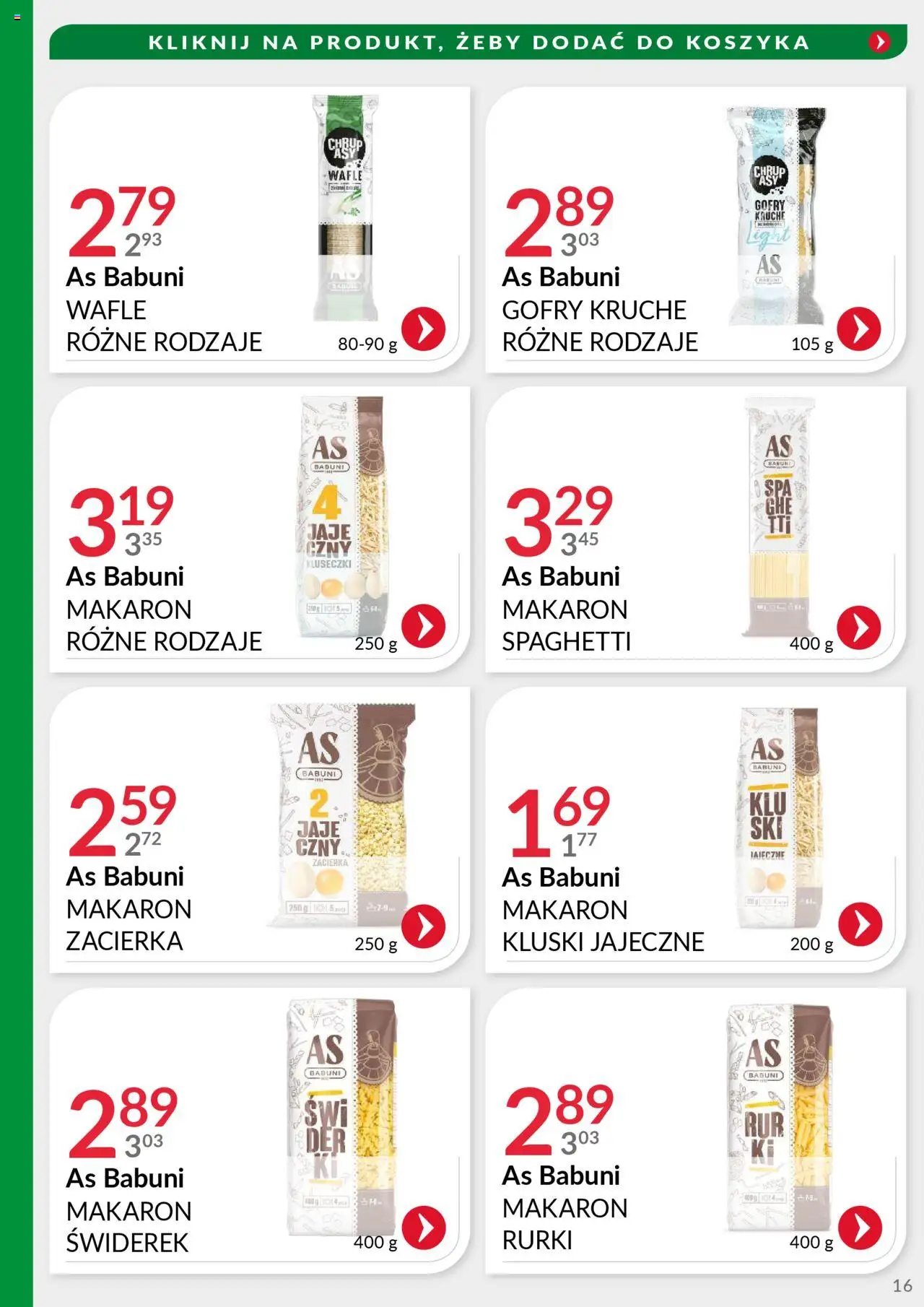 Eurocash Gazetka - Oferta Handlowa MR Południowy Wschód od 04.08.2025 | Strona: 16 | Produkty: Wafle, Makaron