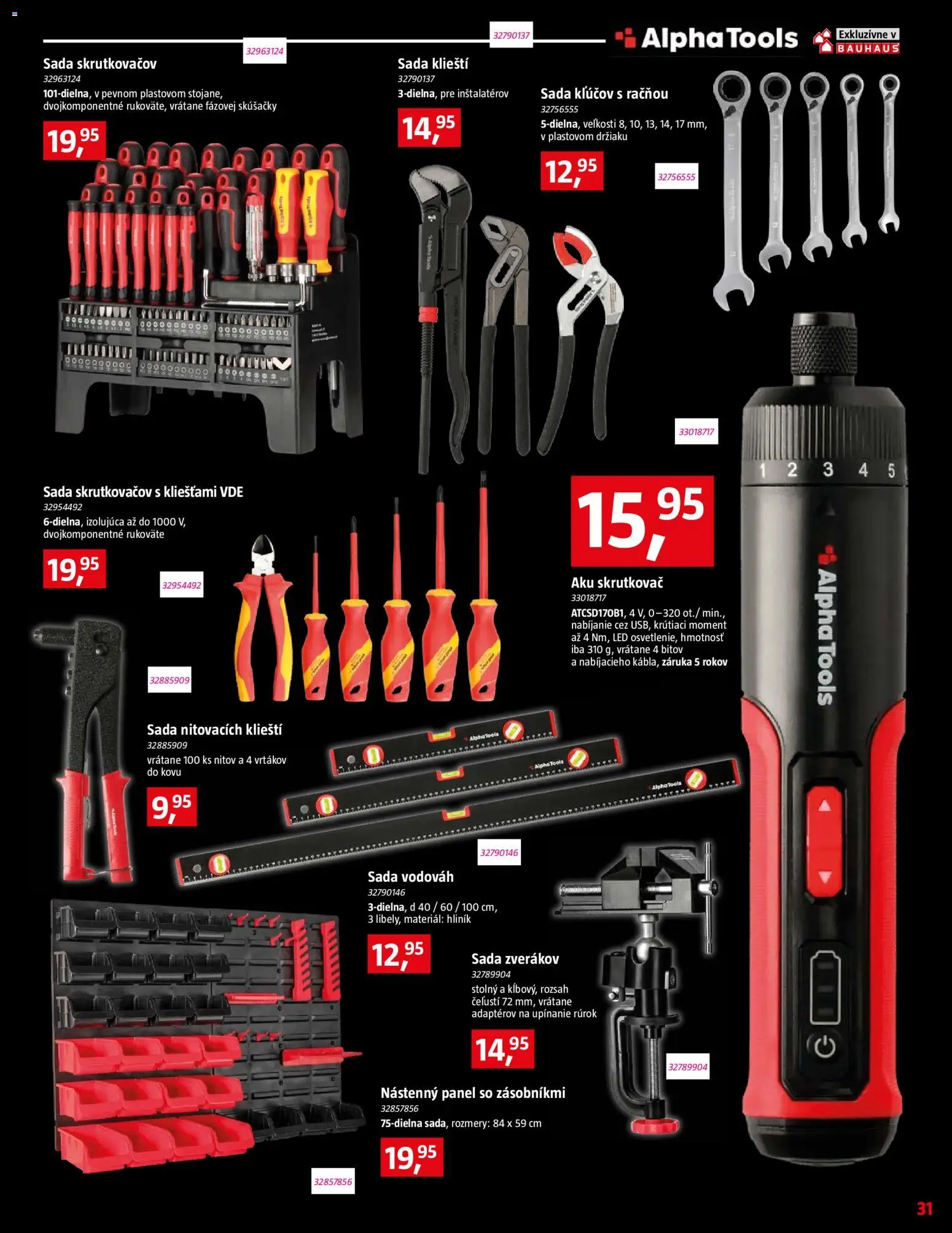 Nové Bauhaus akcie – leták je platný od 09.03.2026 | Strana: 31 | Produkty: Aku skrutkovač, Skrutkovač, Aku
