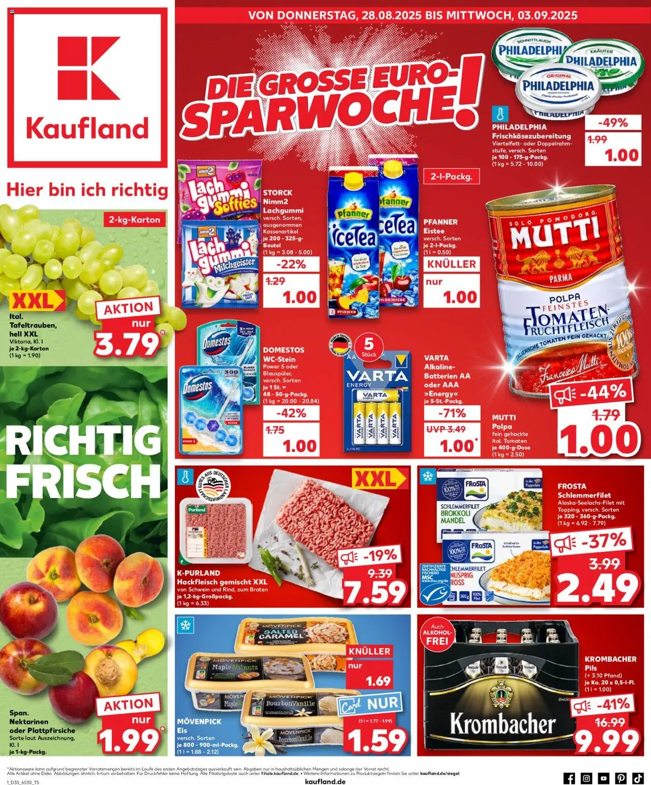 Kaufland prospekt Frankfurt (Oder)	 - gültig ab dem 28.08.2025 | Seite: 1 | Produkte: Pils, Frosta, Brokkoli, Eis