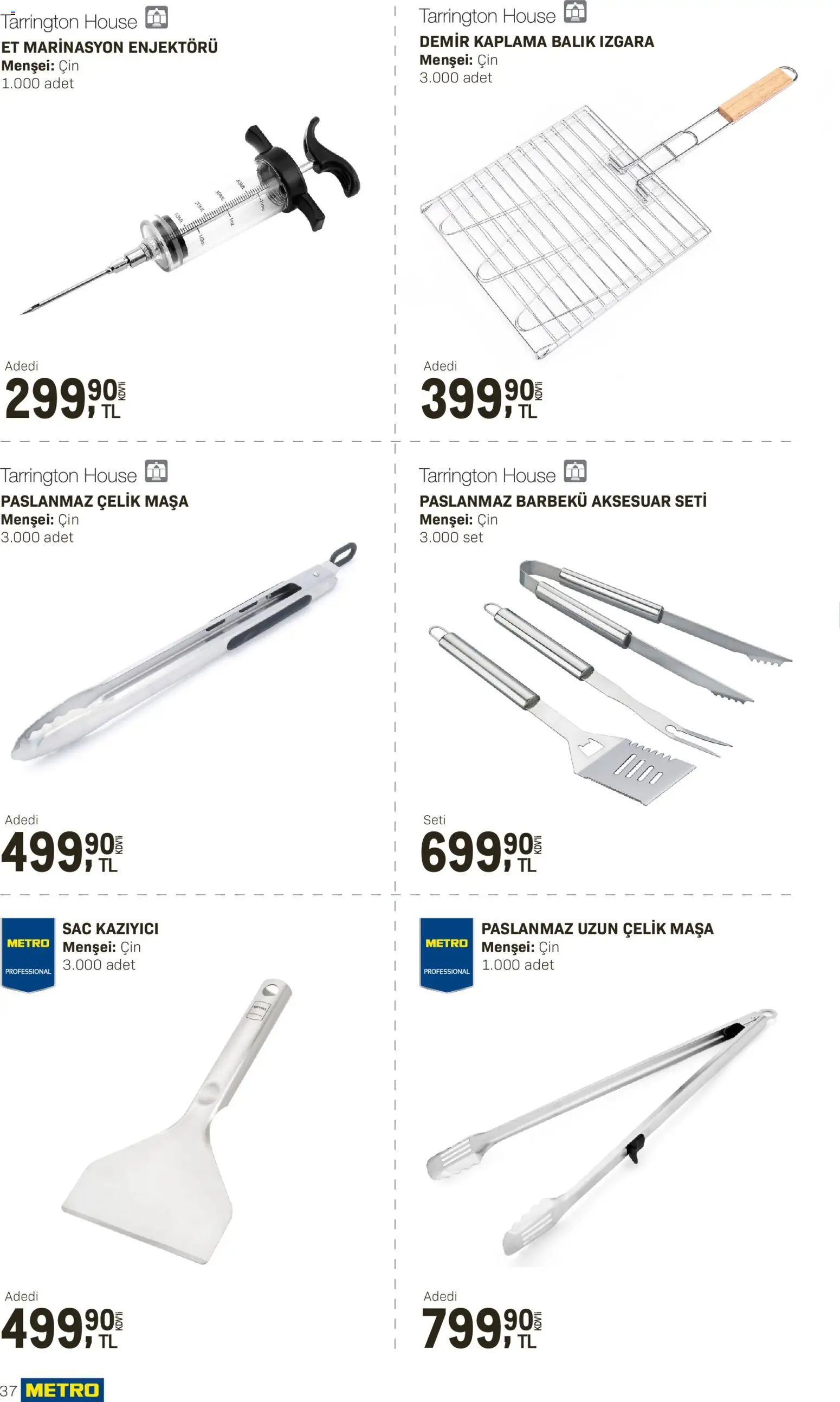 Metro - Açık Hava Çözümleri - 10.04.2026 tarihinden itibaren geçerlidir | Sayfa: 37 | Ürünler: Masa, Balık, Cin, Izgara