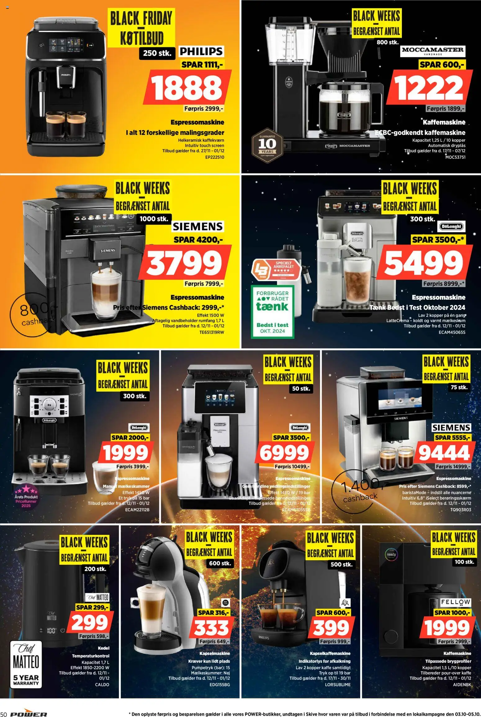 Power tilbudsavis – gyldig fra 28.11.2025 | Side: 50 | Produkter: Kaffe, Kaffemaskine, Kedel