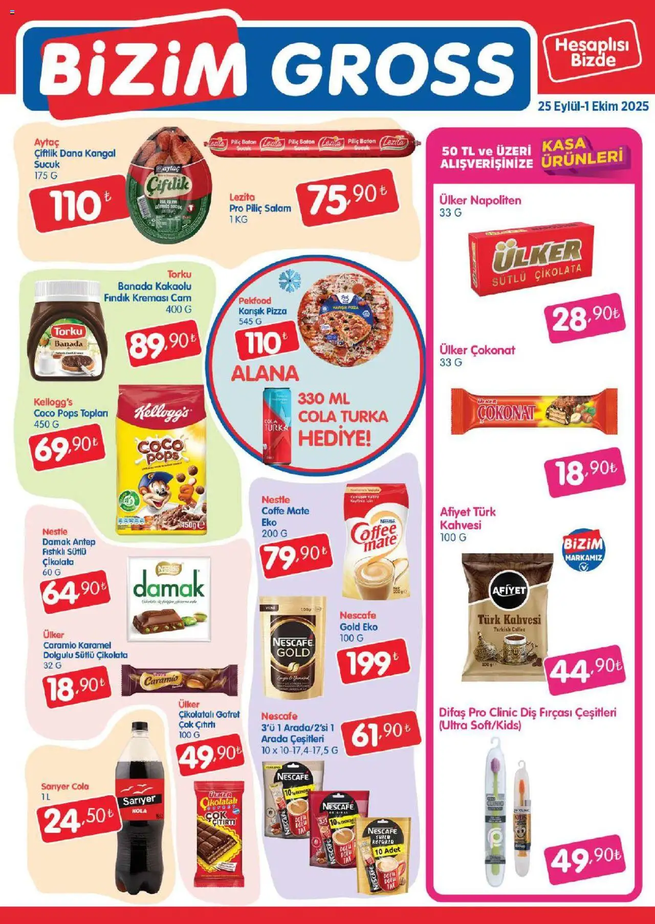 Bizim Toptan Bizim Gross Fırsat Bülteni - 25.09.2025 tarihinden itibaren geçerlidir | Sayfa: 3 | Ürünler: Diş fırçası, Pizza, Fındık, Sucuk