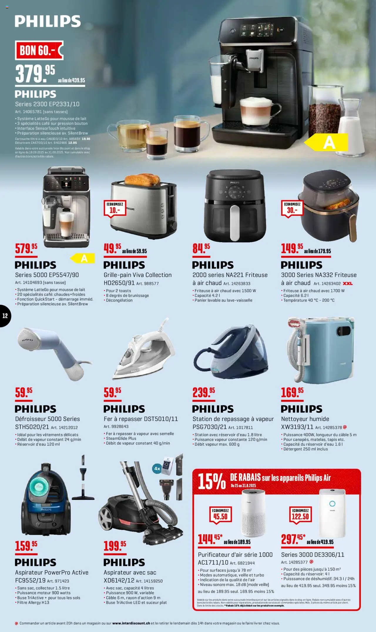 Interdiscount Aktionen FR ab 25.08.2025 | Seite: 12 | Produkte: Friteuse, Philips