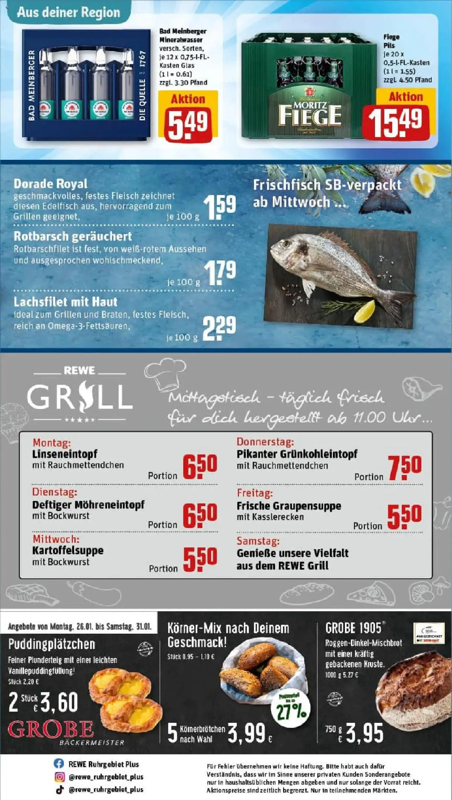 Rewe prospekt Unna	 – gültig ab 26.01.2026 | Seite: 27 | Produkte: Bockwurst, Grill, Bad, Uhr