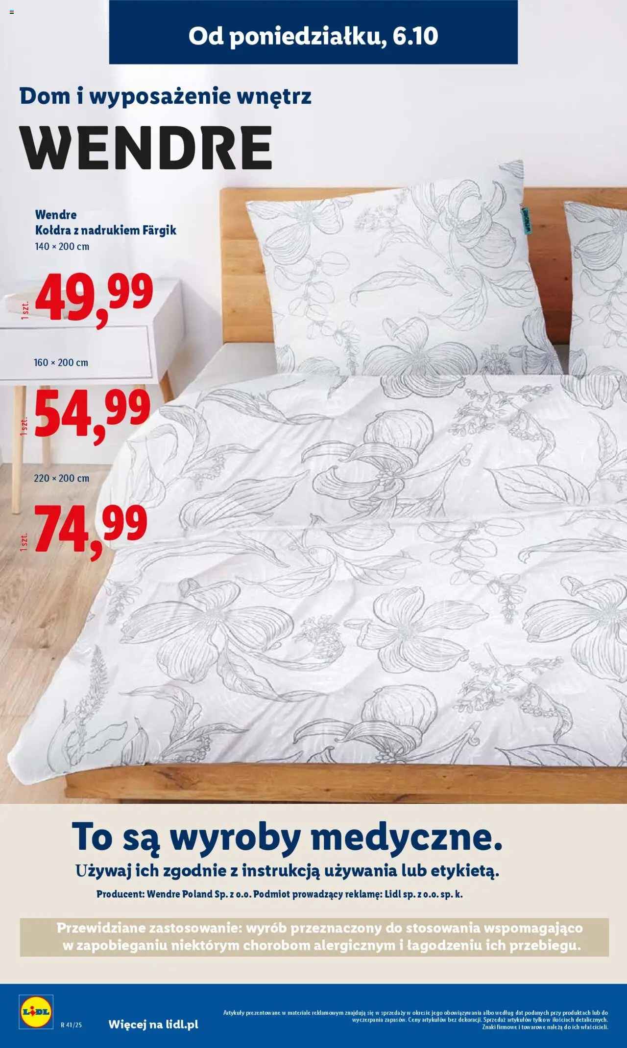 Lidl Gazetka od 06.10.2025 | Strona: 12 | Produkty: Kołdra