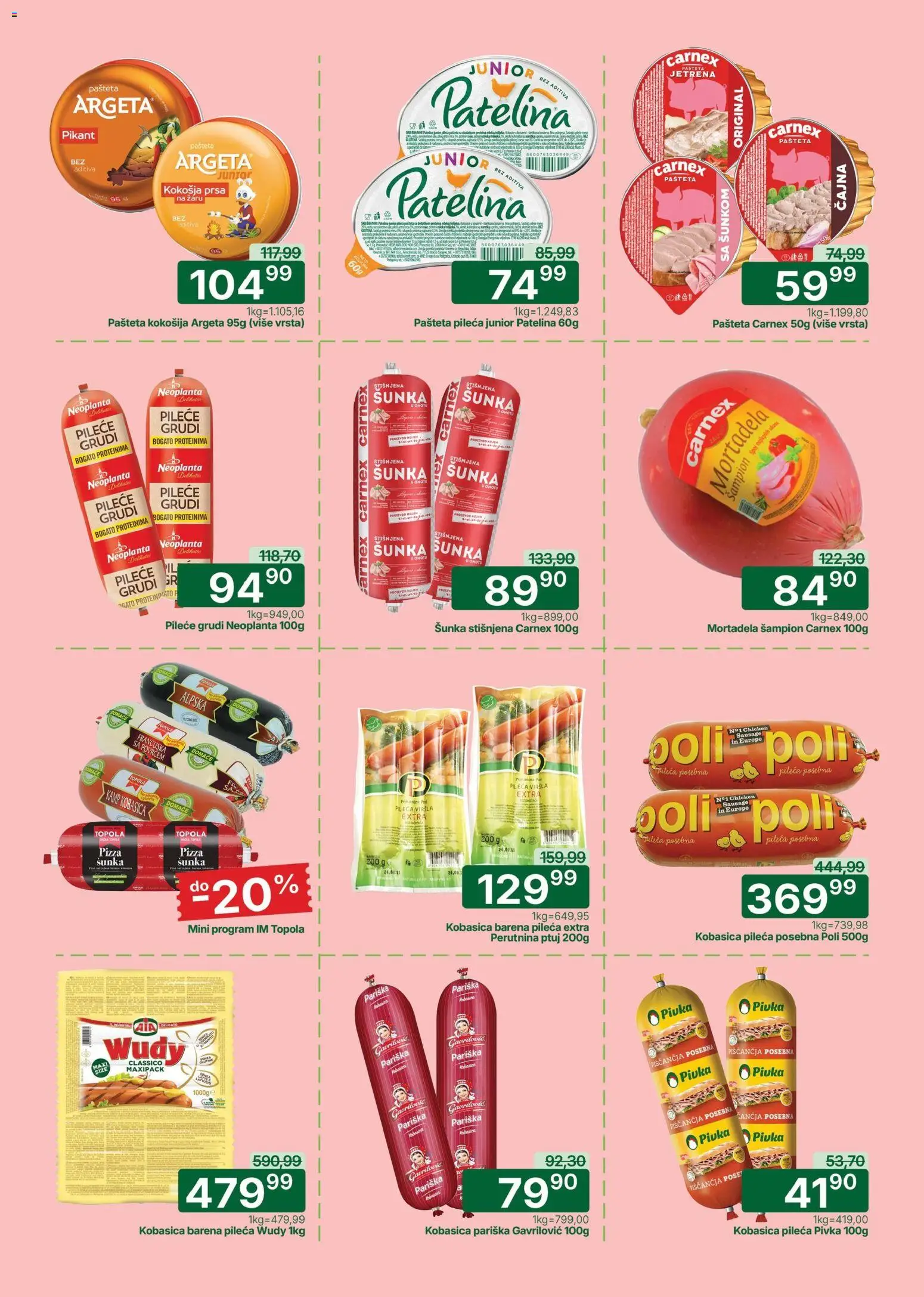 Univerexport katalog - važi od 13.04.2026 | Strana: 6 | Proizvode: Pileće grudi, Mortadela, Šunka, Kobasica