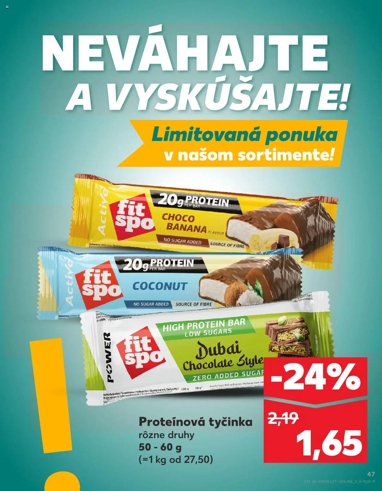 Nové Kaufland akcie – leták je platný od 25.09.2025 | Strana: 47 | Produkty: Protein