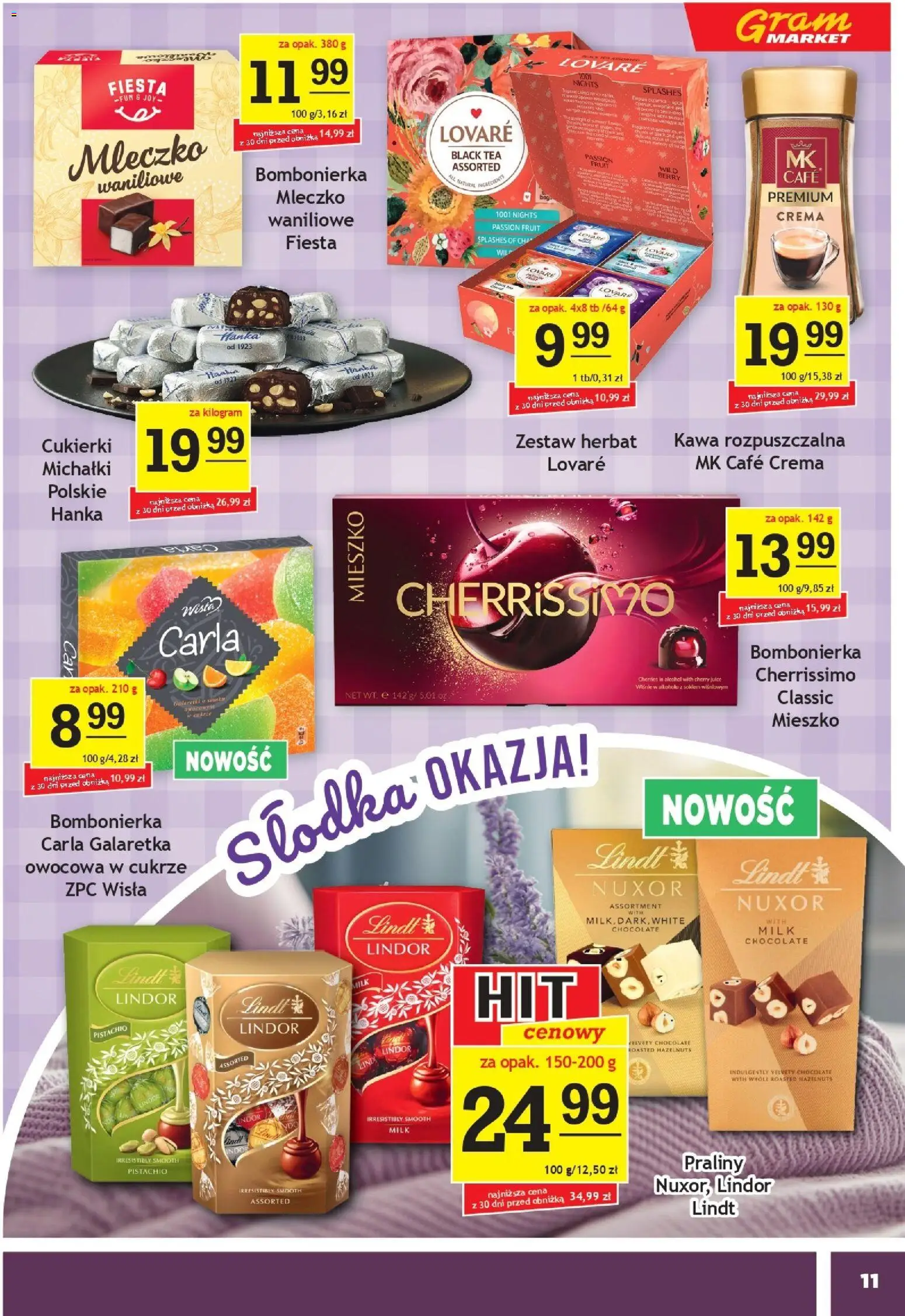 Gram Market Gazetka od 14.01.2026 | Strona: 11 | Produkty: Galaretka, Bombonierka, Kawa, Cukierki