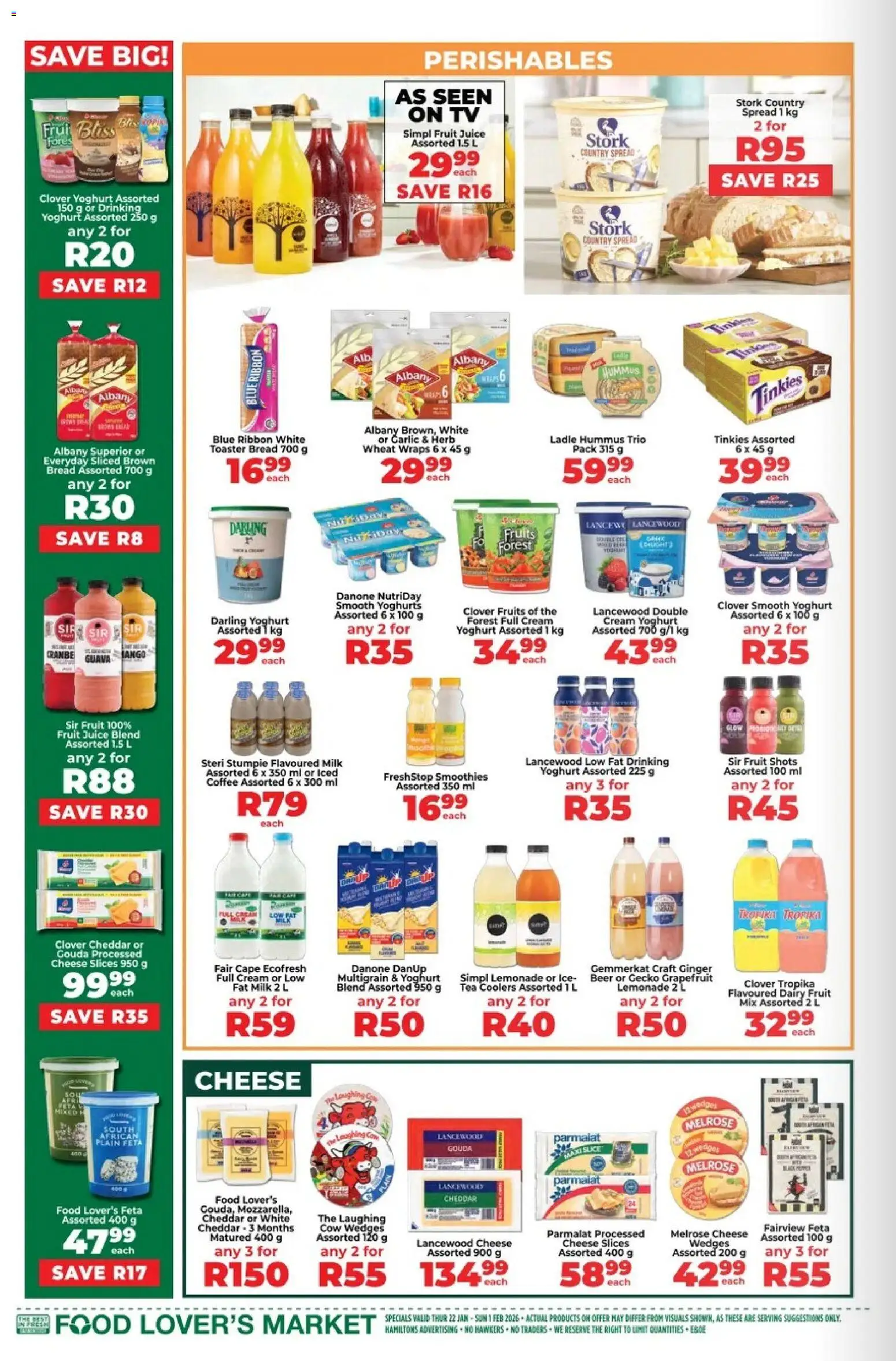 New Food Lover's Market catalogue – valid from 22.01.2026 | Page: 6 | Products: Milk, Cheese, Beer, Grapefruit