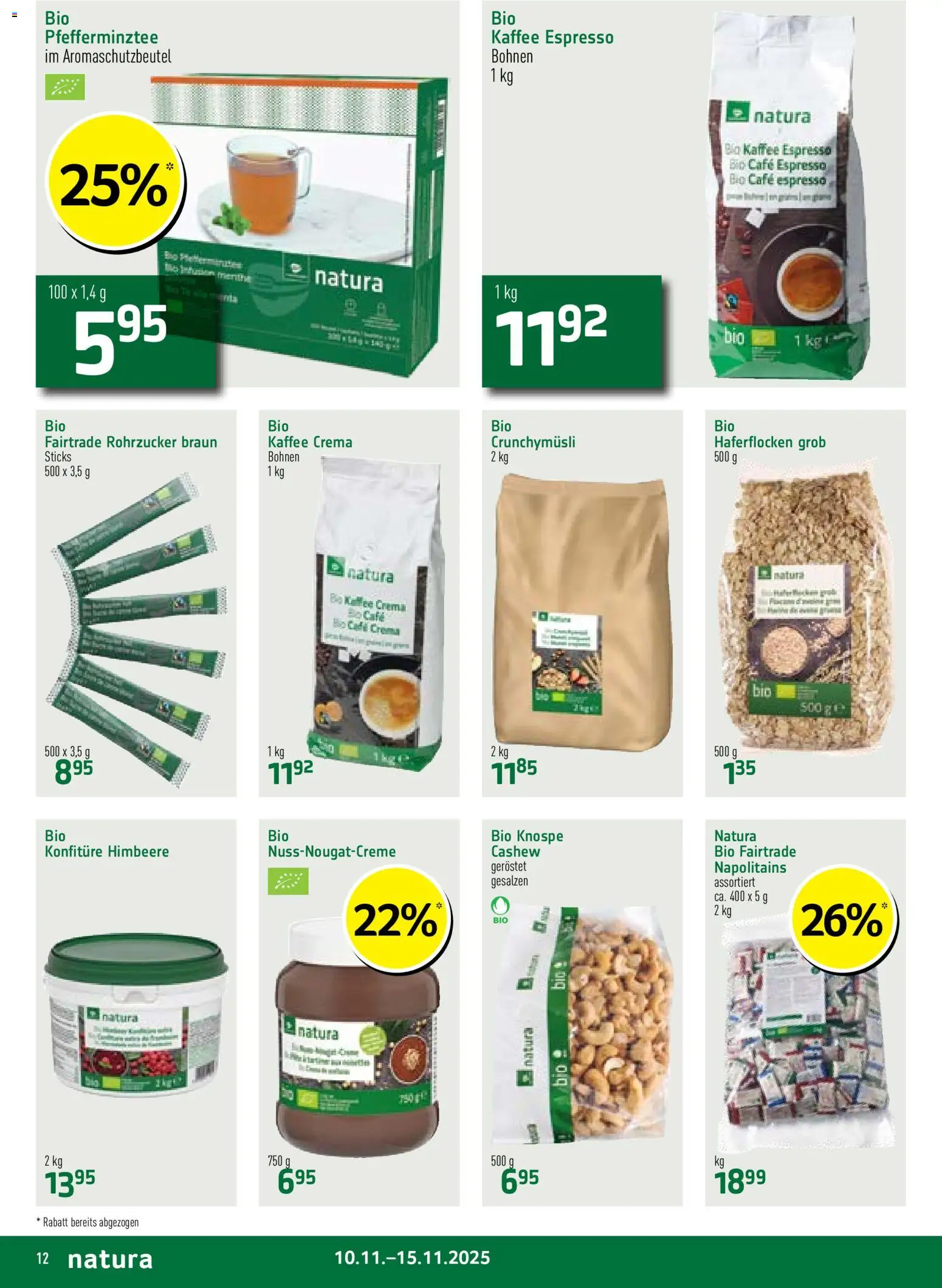 Prodega Aktionen Natura – gültig ab 10.11.2025 | Seite: 12 | Produkte: Kaffee, Himbeere
