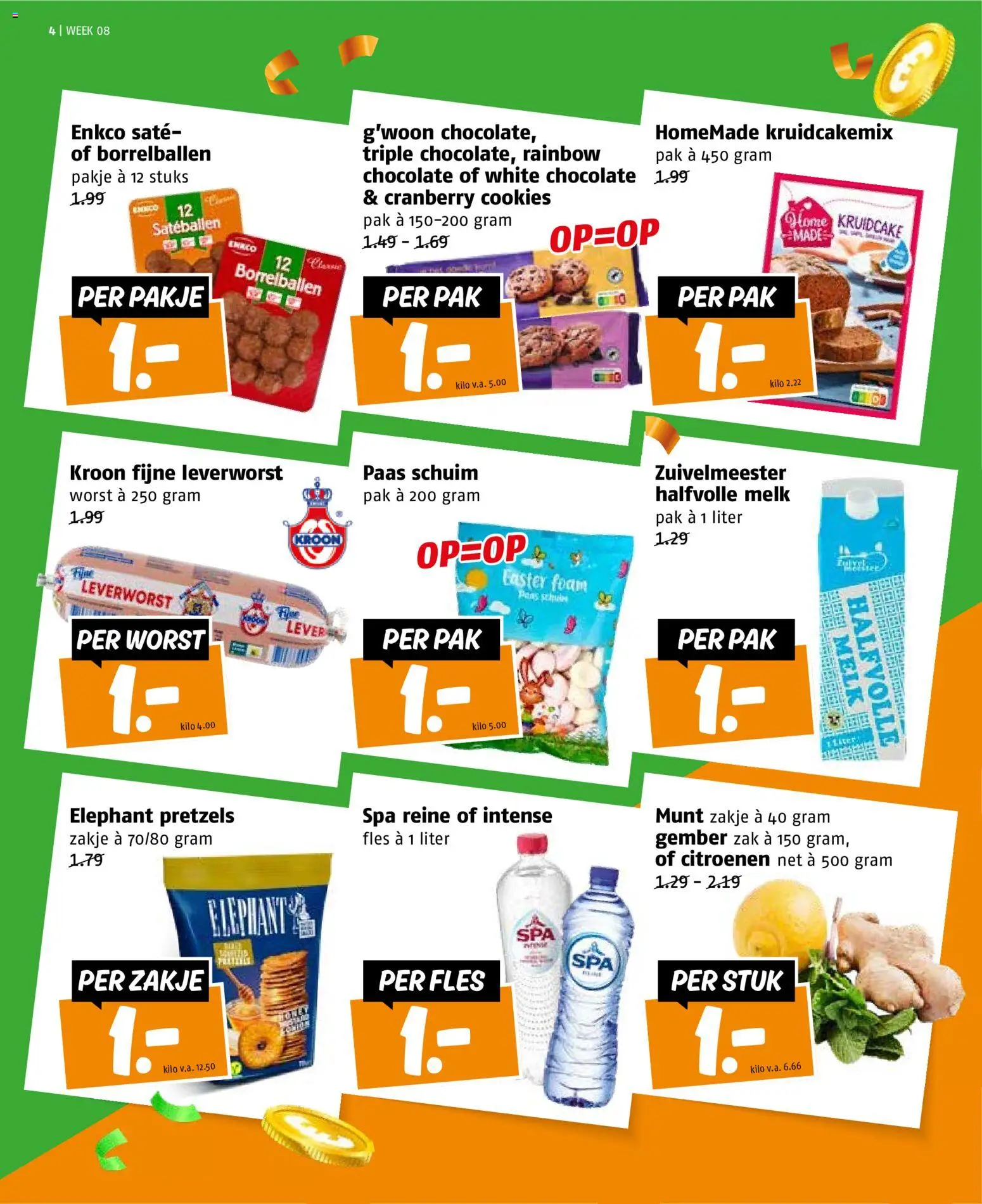 {H1} | Pagina: 4 | Producten: Melk, Fles, Halfvolle Melk, Gember