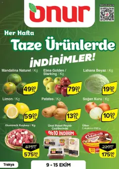 09.10.2025 tarihinden itibaren geçerli olan Onur Market kataloğu önizlemesi