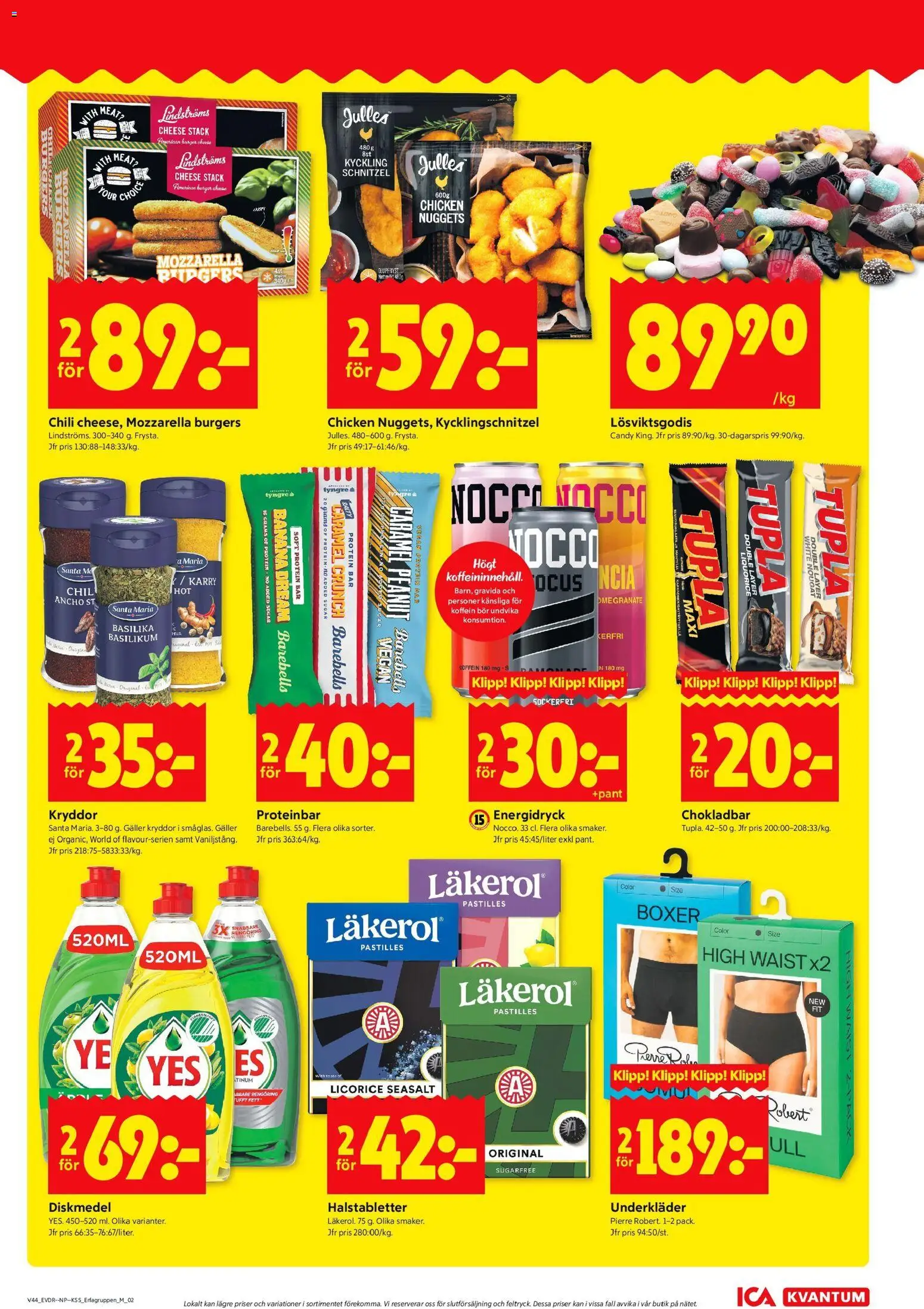 ICA Kvantum reklamblad aktuell från 27.10.2025 | Sida: 7 | Produkter: Galler, Proteinbar, Underkläder, Basilika