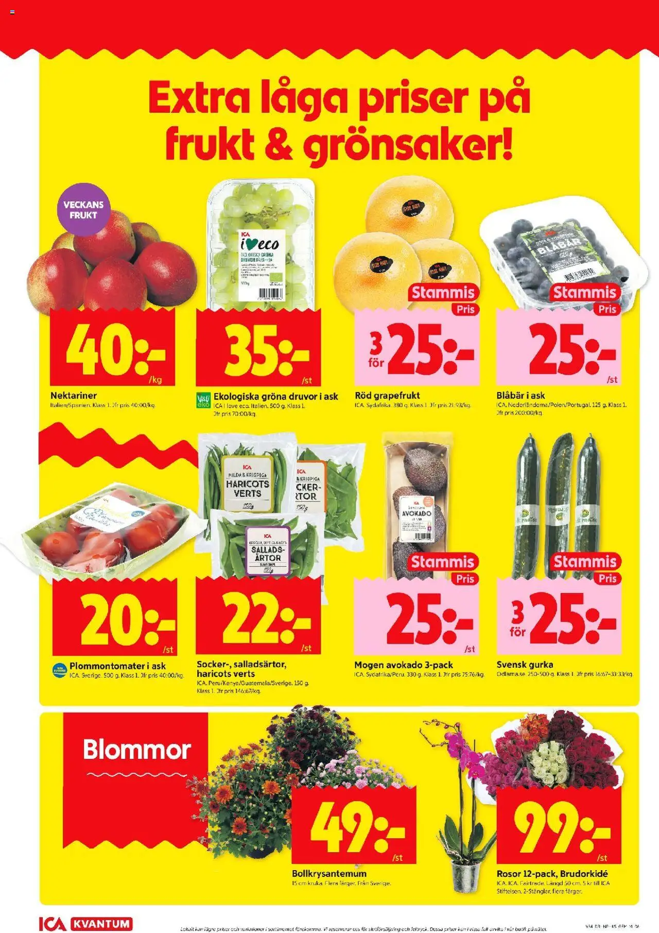 ICA Maxi reklamblad aktuell från 18.08.2025 | Sida: 6 | Produkter: Haricots verts, Grapefrukt, Blåbär, Gurka
